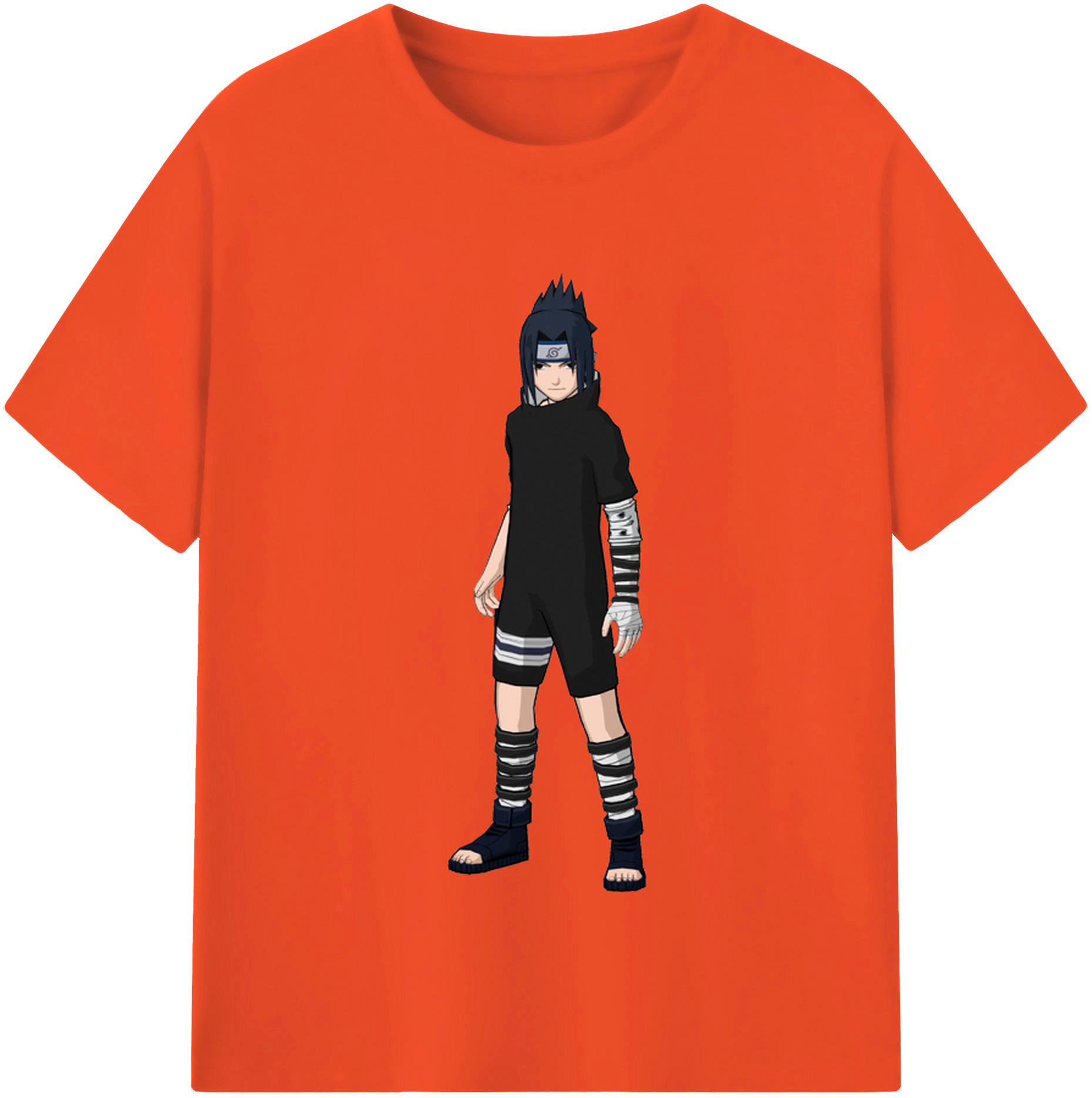（画像用） NARUTO -ナルト- うちは サスケ Uchiha Sasuke 綿100％半袖Tシャツ（フロントプリント）