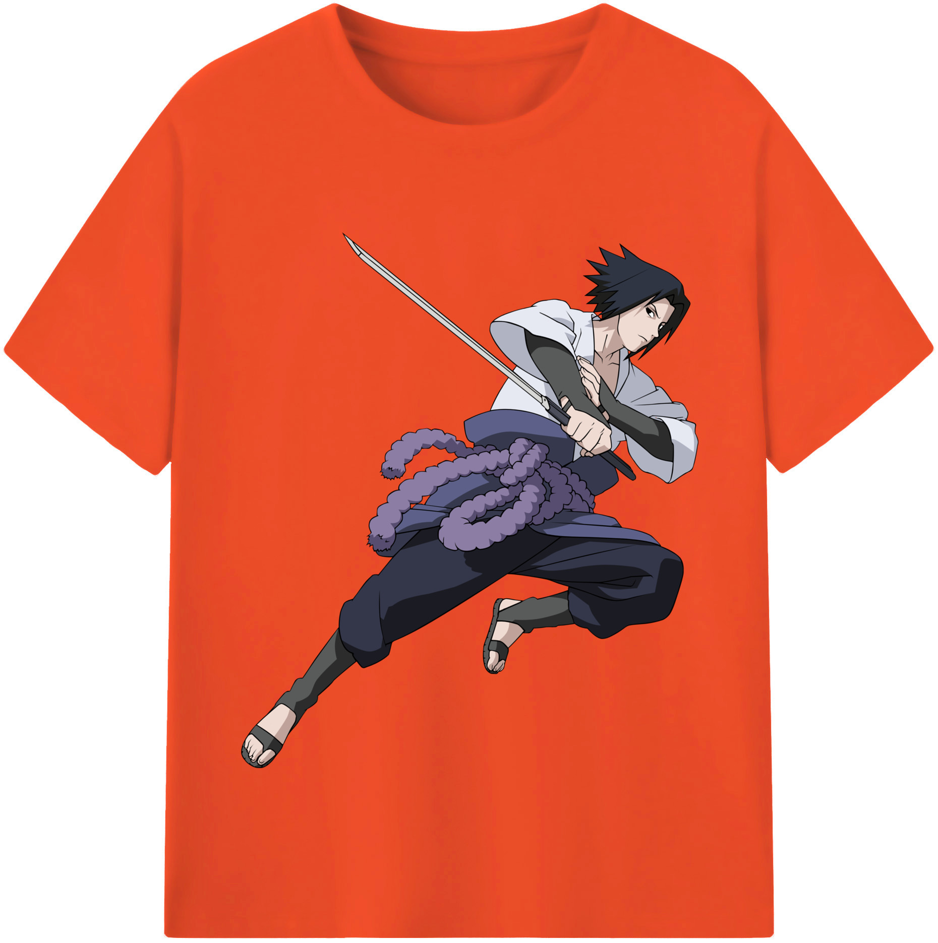 （画像用） NARUTO -ナルト- うちは サスケ Uchiha Sasuke 綿100％半袖Tシャツ（フロントプリント）