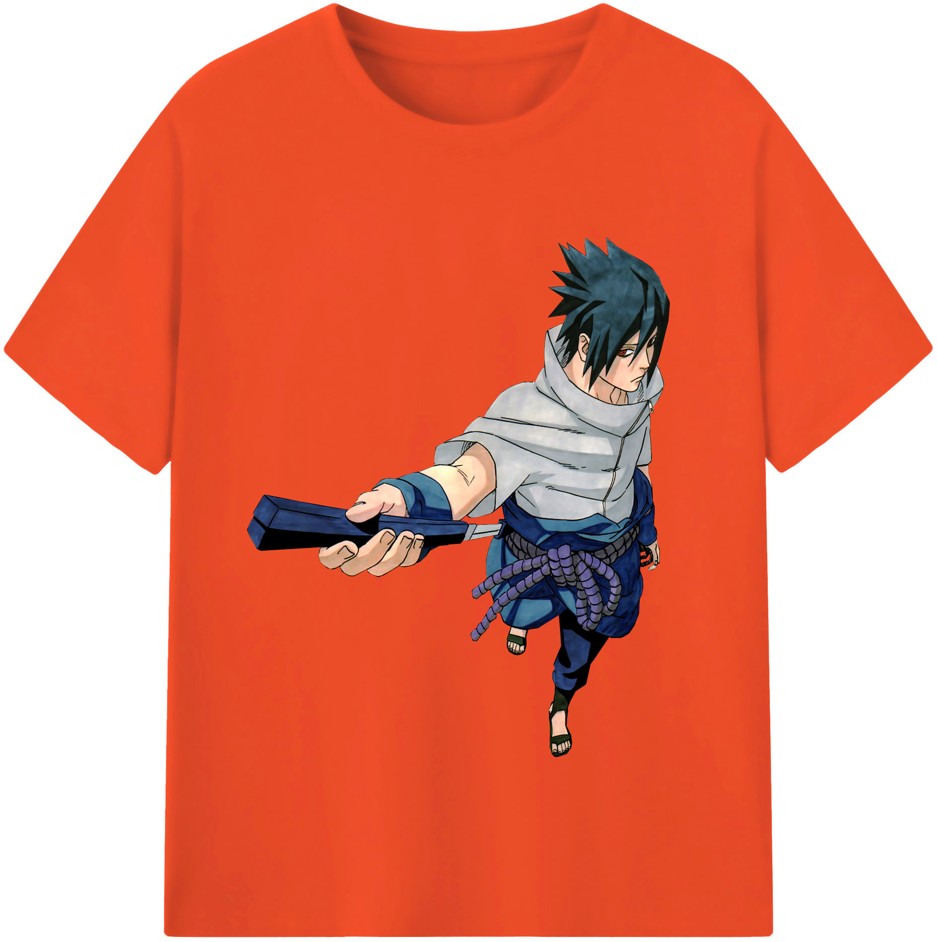 （画像用） NARUTO -ナルト- うちは サスケ Uchiha Sasuke 綿100％半袖Tシャツ（フロントプリント）