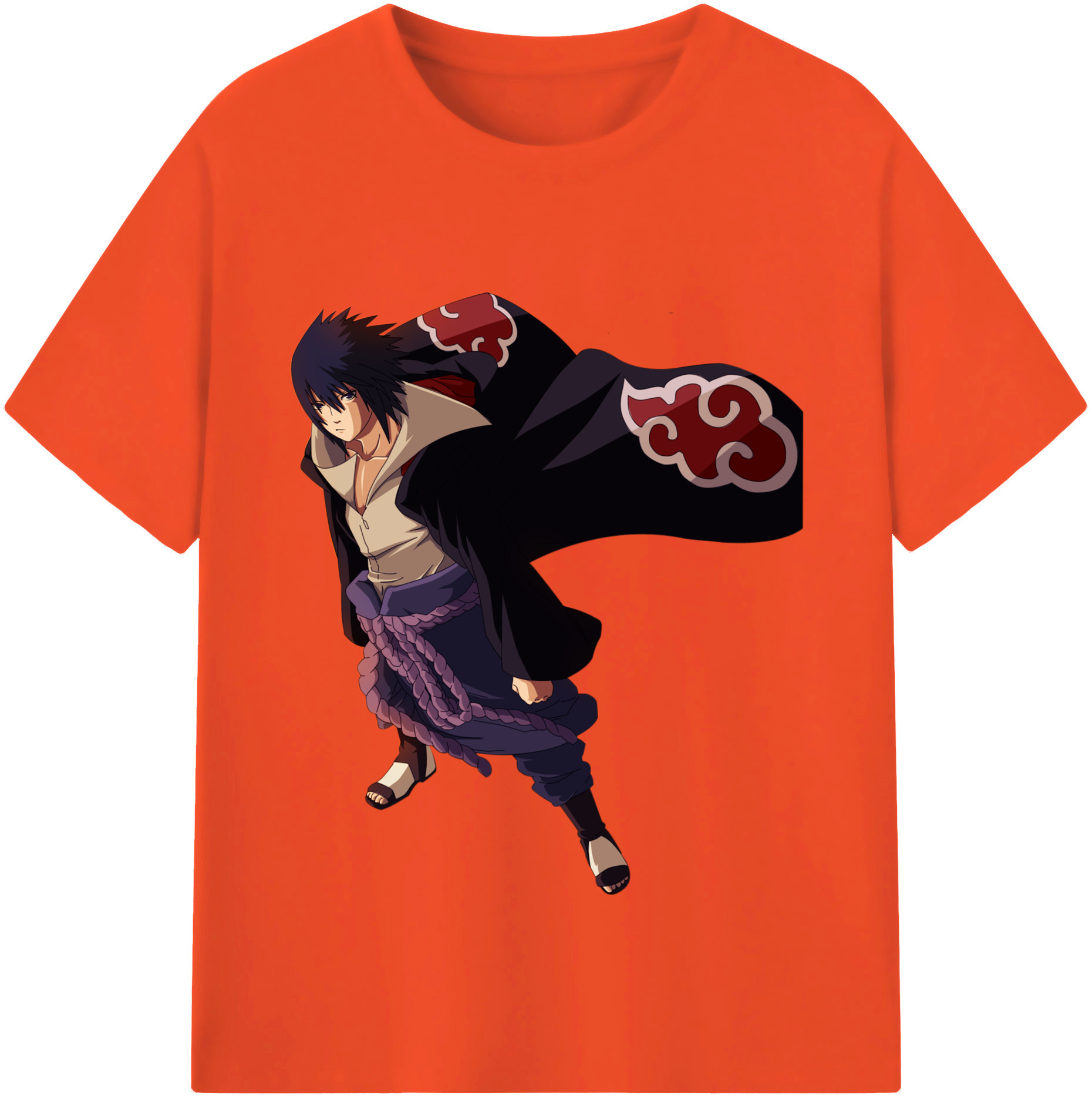 （画像用） NARUTO -ナルト- うちは サスケ Uchiha Sasuke 綿100％半袖Tシャツ（フロントプリント）