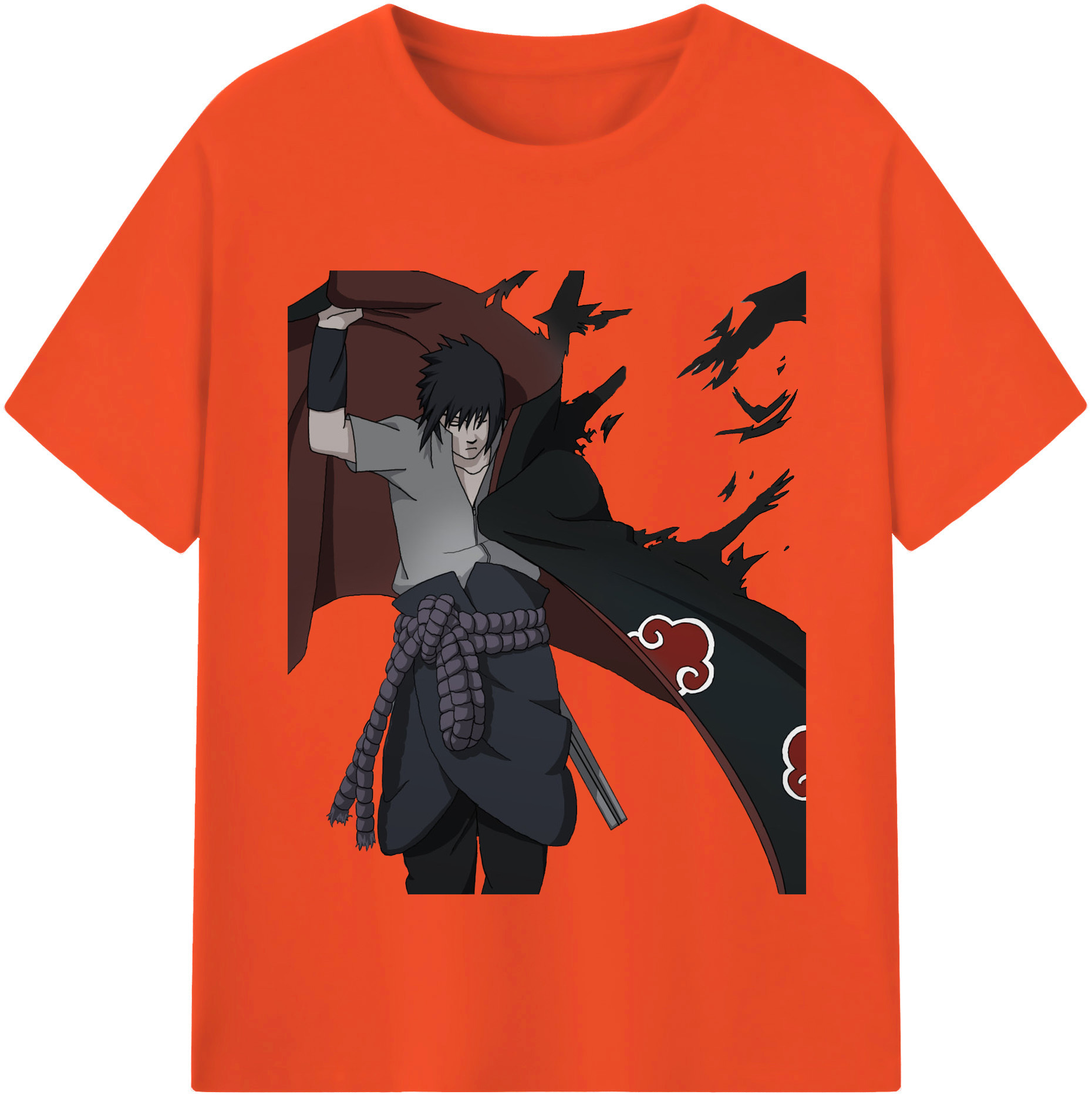 （画像用） NARUTO -ナルト- うちは サスケ Uchiha Sasuke 綿100％半袖Tシャツ（フロントプリント）