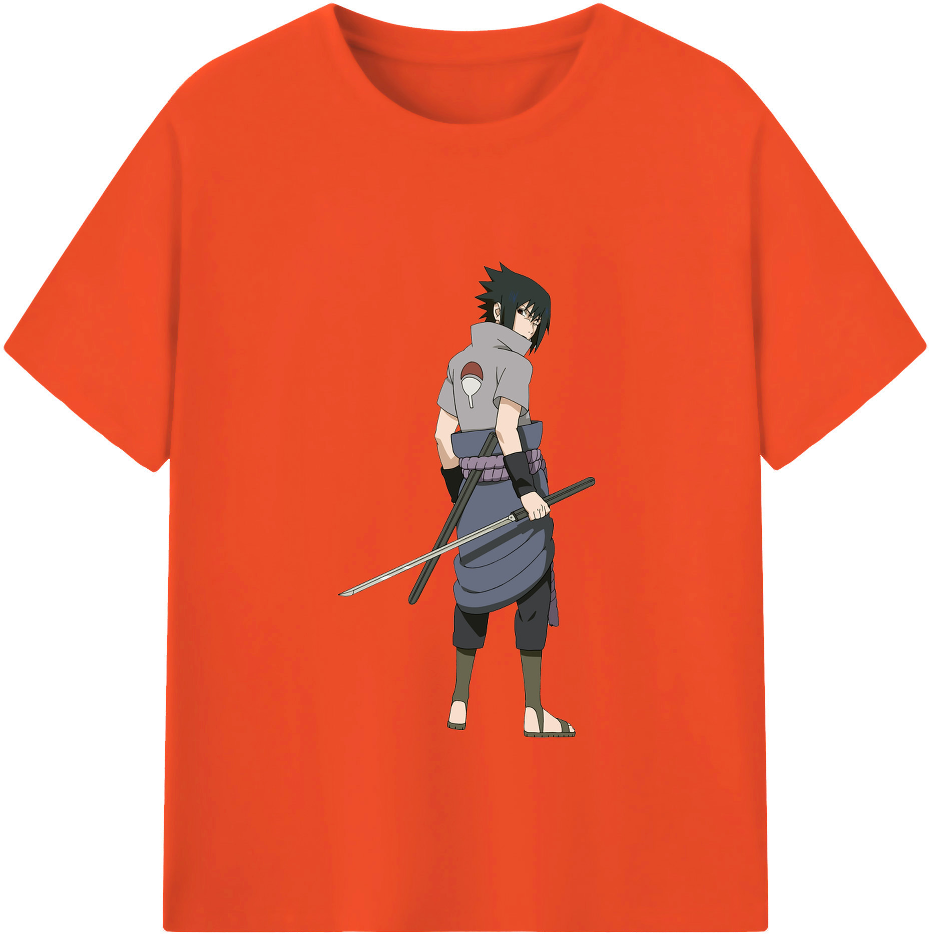 （画像用） NARUTO -ナルト- うちは サスケ Uchiha Sasuke 綿100％半袖Tシャツ（フロントプリント）