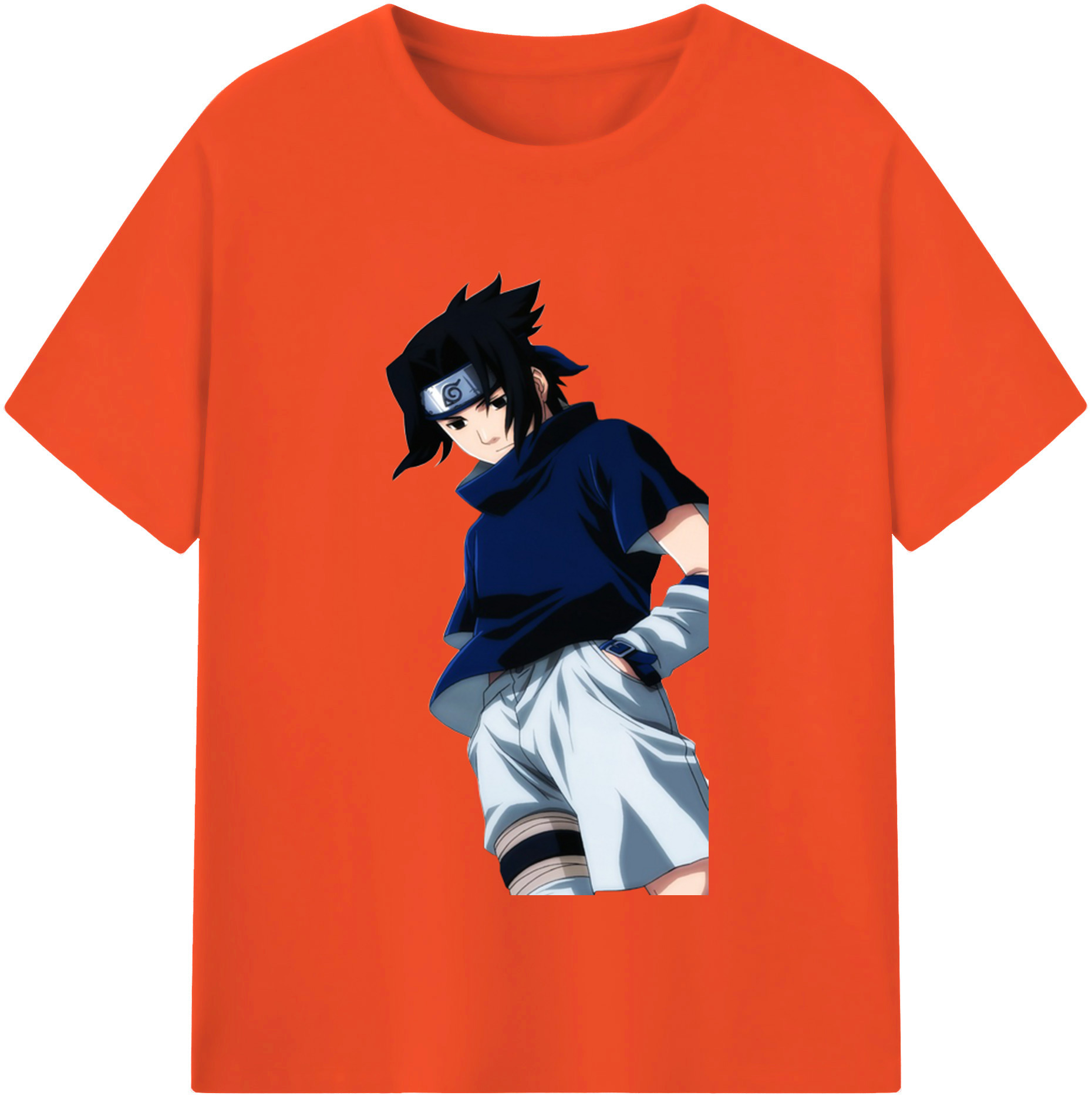 （画像用） NARUTO -ナルト- うちは サスケ Uchiha Sasuke 綿100％半袖Tシャツ（フロントプリント）