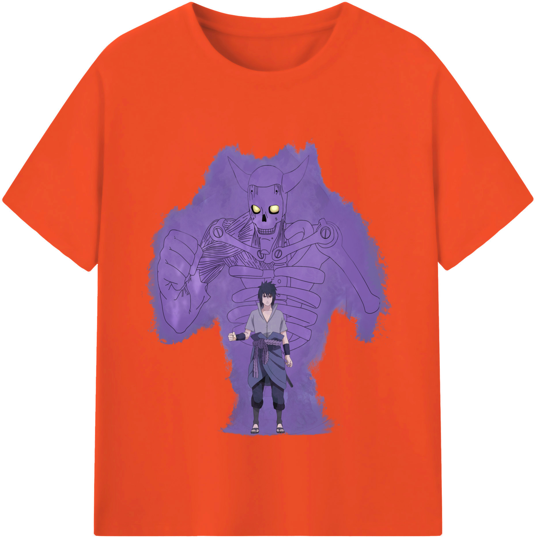 （画像用） NARUTO -ナルト- うちは サスケ Uchiha Sasuke 綿100％半袖Tシャツ（フロントプリント）