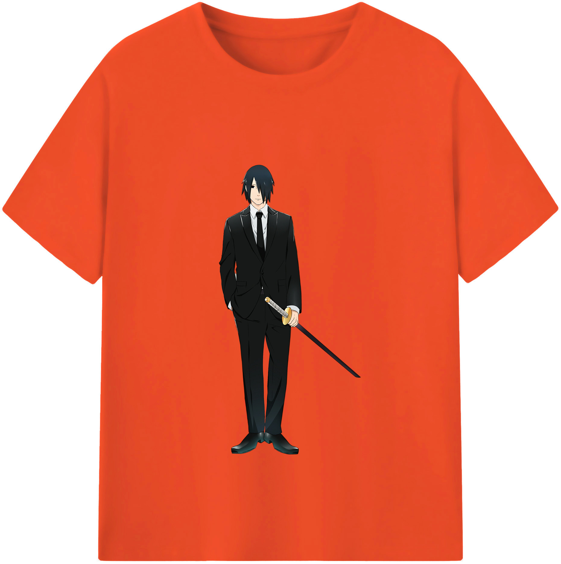 （画像用） NARUTO -ナルト- うちは サスケ Uchiha Sasuke 綿100％半袖Tシャツ（フロントプリント）