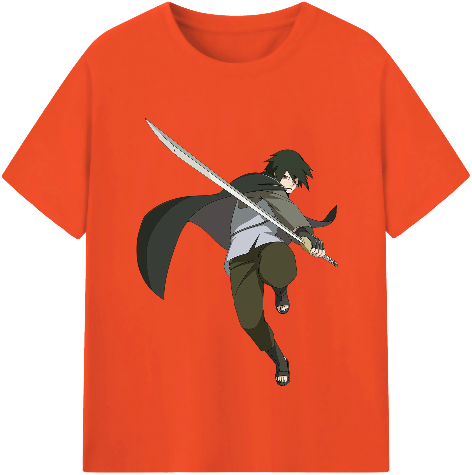 （画像用） NARUTO -ナルト- うちは サスケ Uchiha Sasuke 綿100％半袖Tシャツ（フロントプリント）