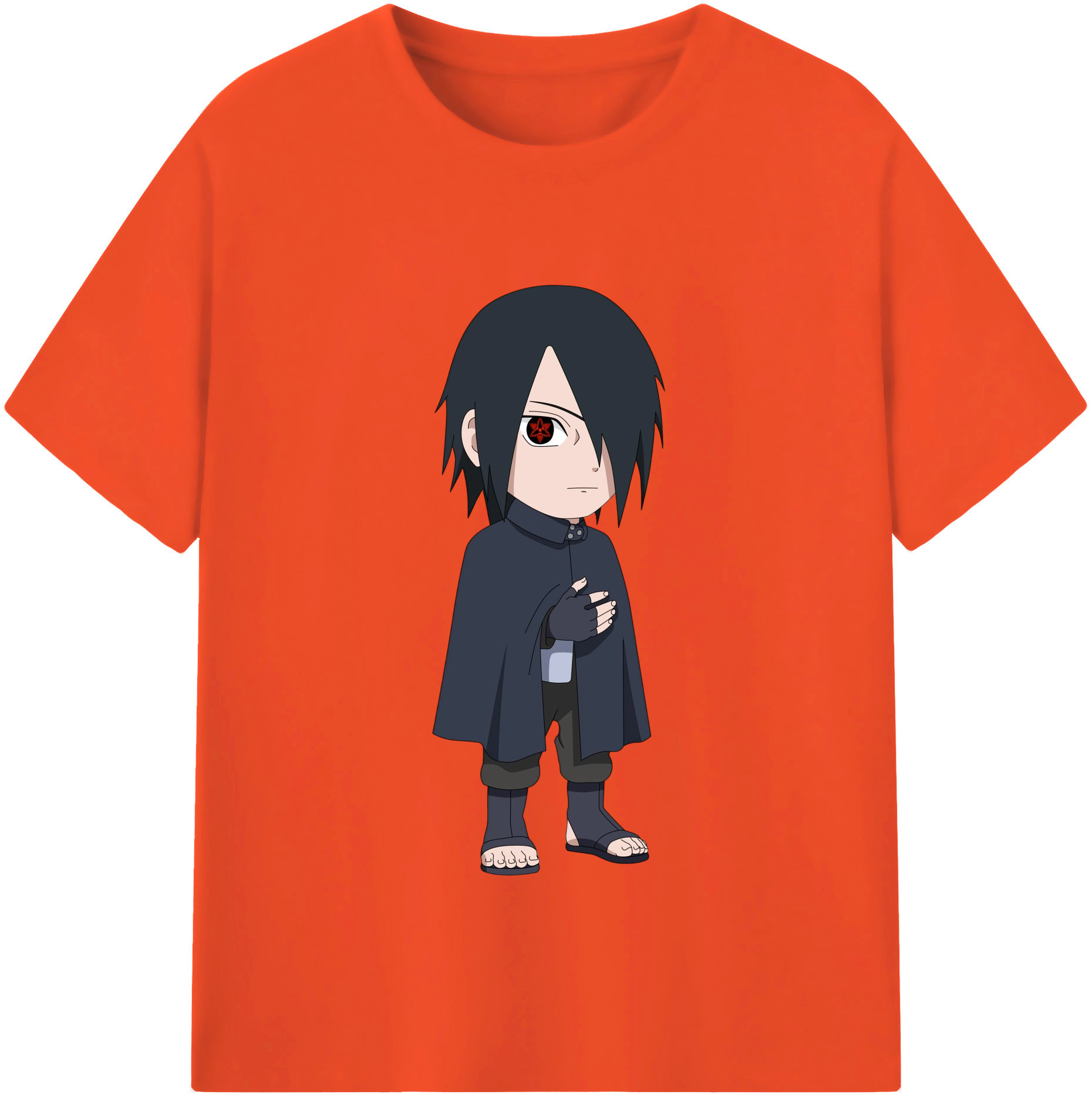 （画像用） NARUTO -ナルト- うちは サスケ Uchiha Sasuke 綿100％半袖Tシャツ（フロントプリント）