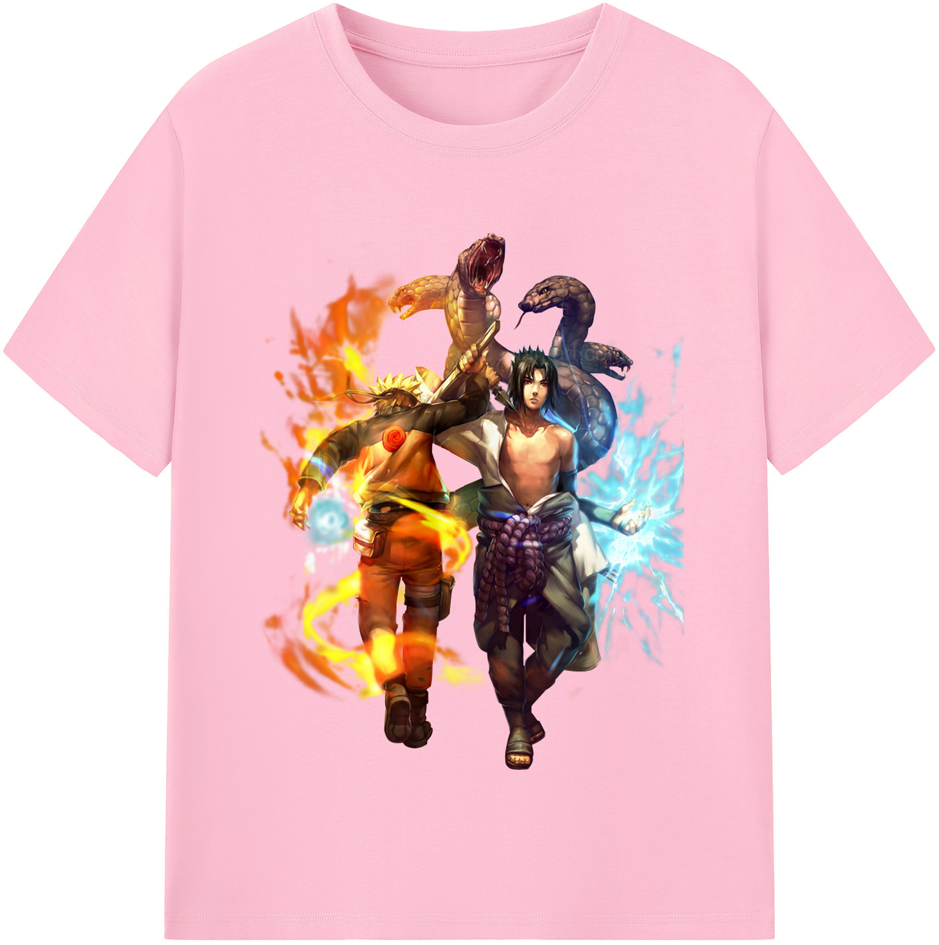 （画像用） NARUTO -ナルト- うちは サスケ Uchiha Sasuke 綿100％半袖Tシャツ（フロントプリント）