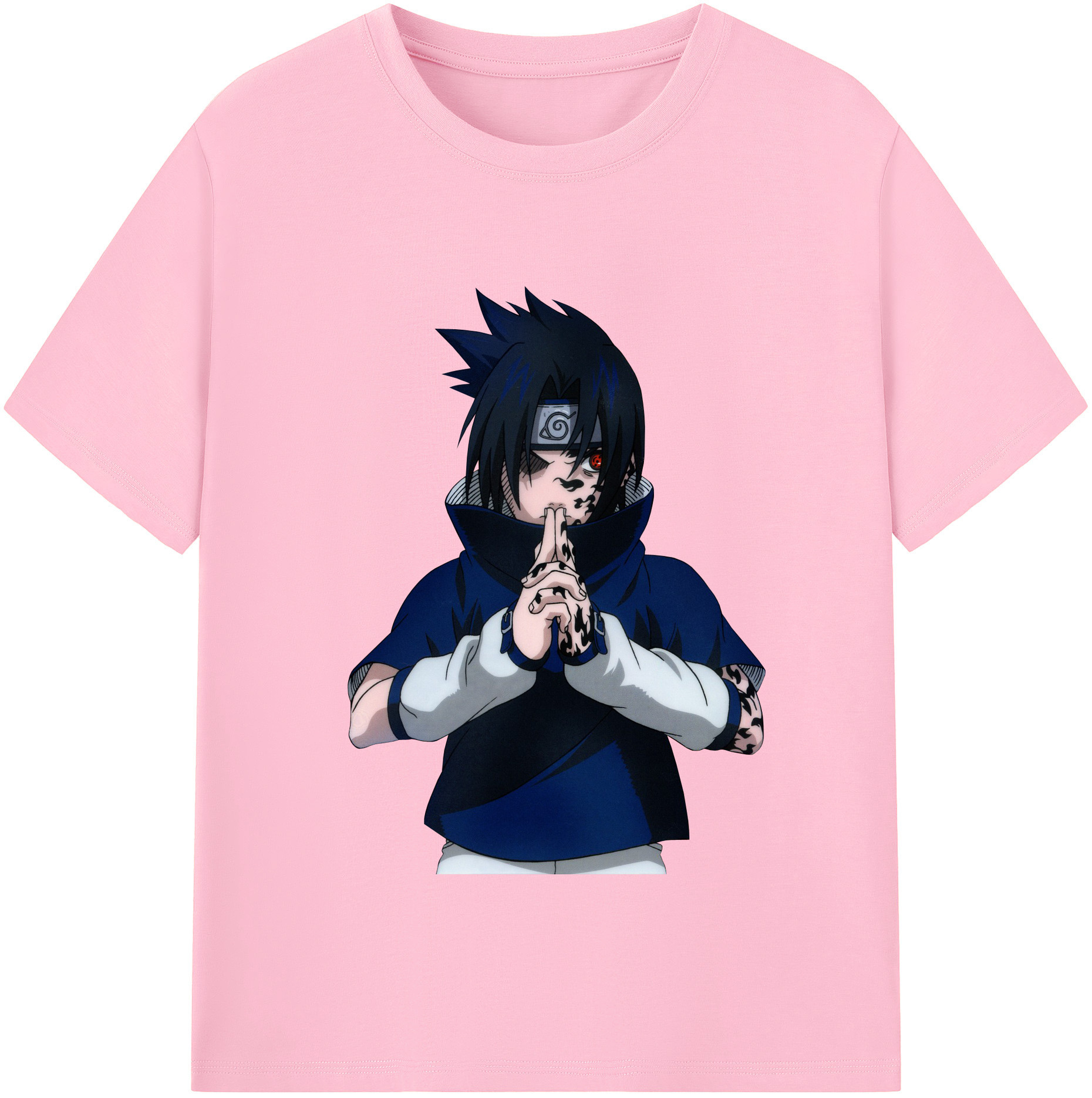 （画像用） NARUTO -ナルト- うちは サスケ Uchiha Sasuke 綿100％半袖Tシャツ（フロントプリント）