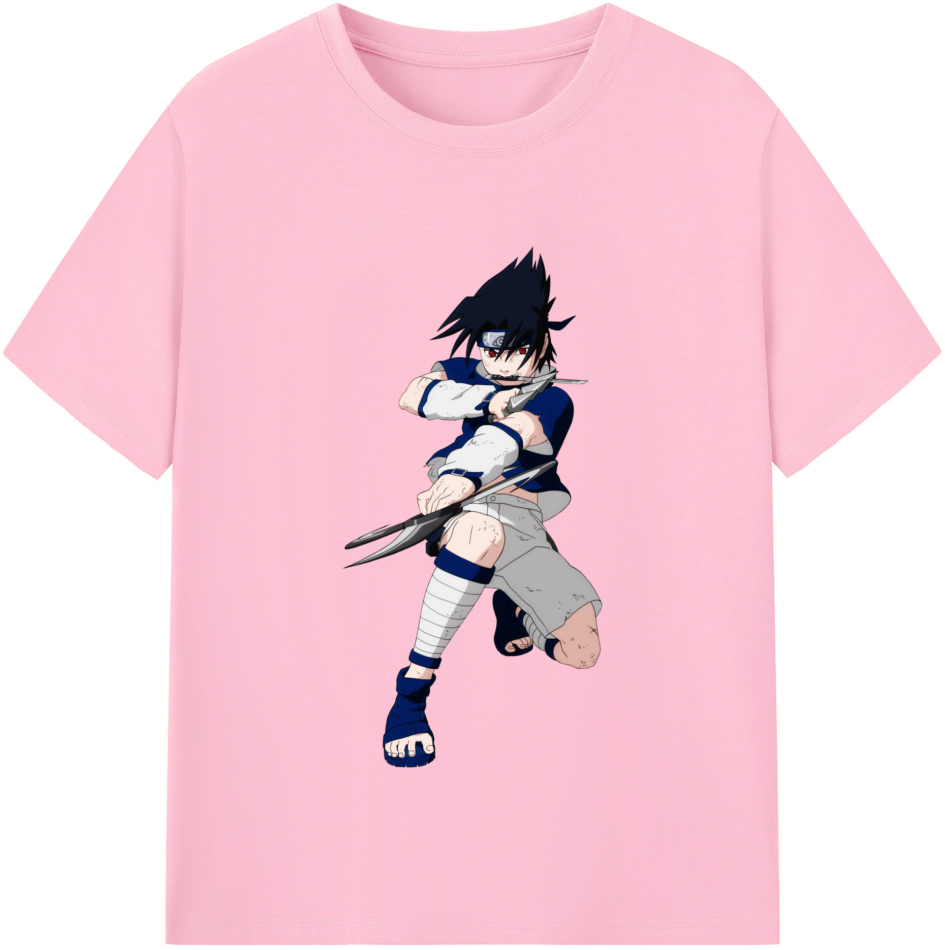 （画像用） NARUTO -ナルト- うちは サスケ Uchiha Sasuke 綿100％半袖Tシャツ（フロントプリント）