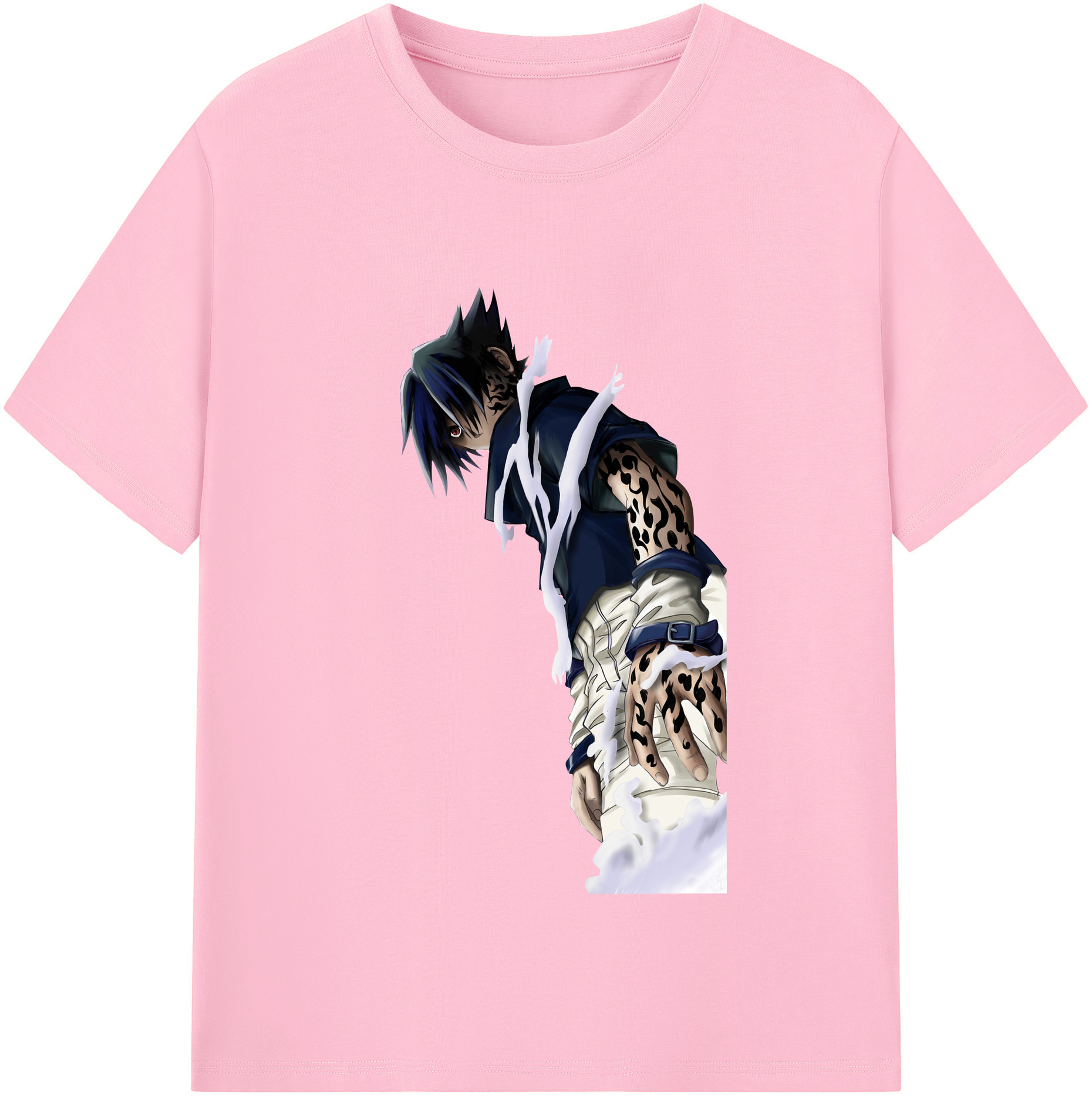 （画像用） NARUTO -ナルト- うちは サスケ Uchiha Sasuke 綿100％半袖Tシャツ（フロントプリント）