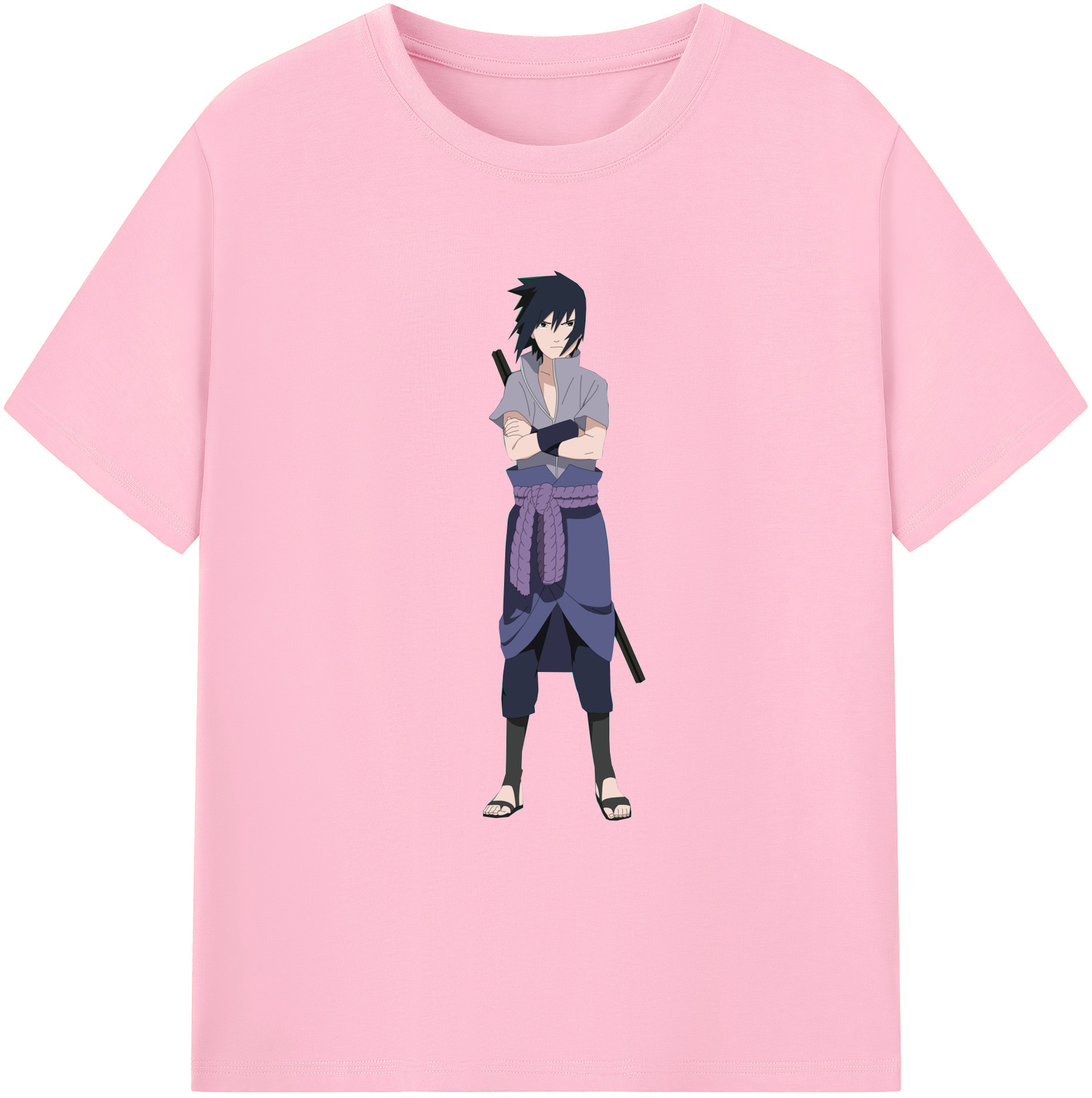 （画像用） NARUTO -ナルト- うちは サスケ Uchiha Sasuke 綿100％半袖Tシャツ（フロントプリント）