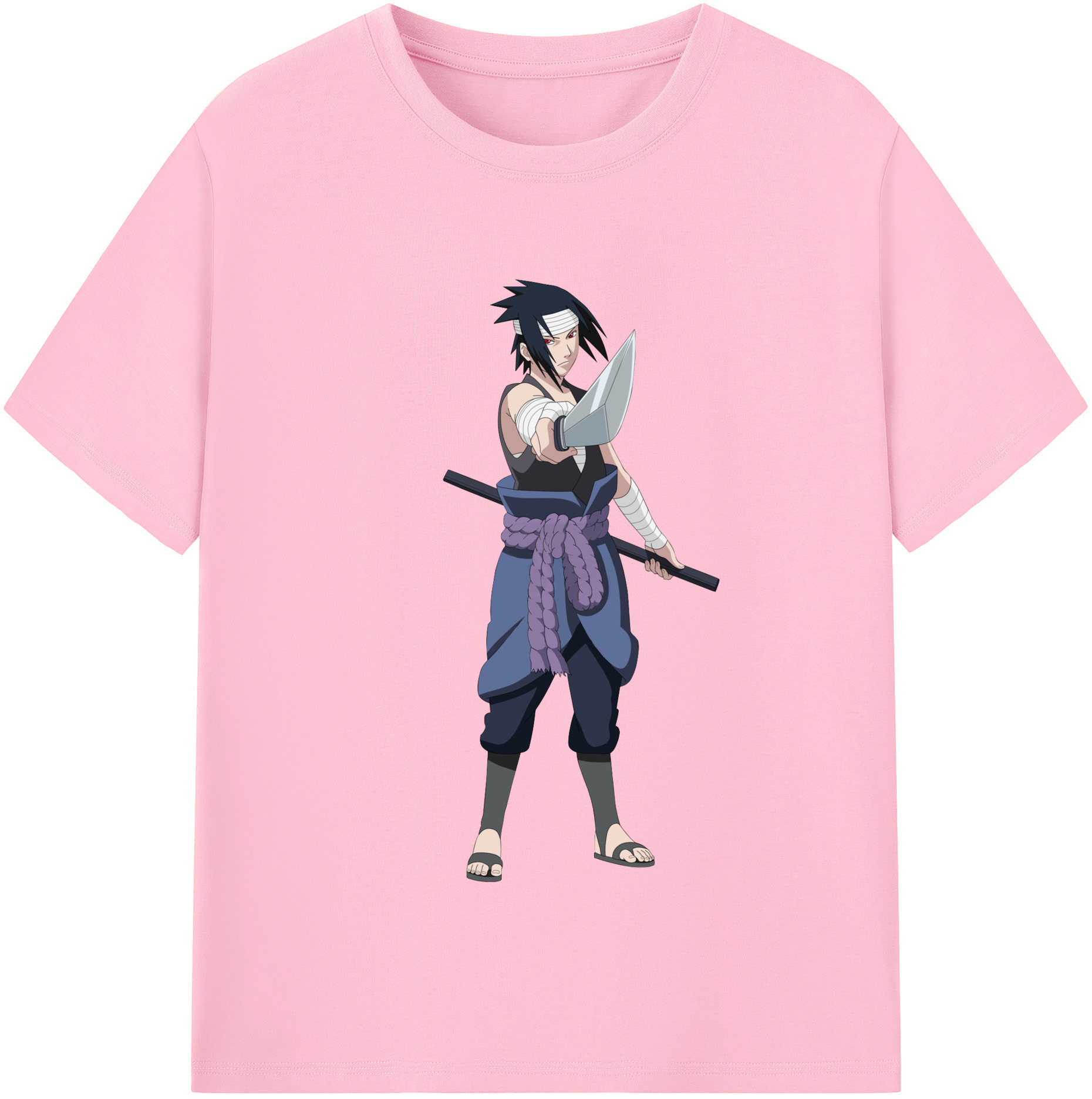 （画像用） NARUTO -ナルト- うちは サスケ Uchiha Sasuke 綿100％半袖Tシャツ（フロントプリント）