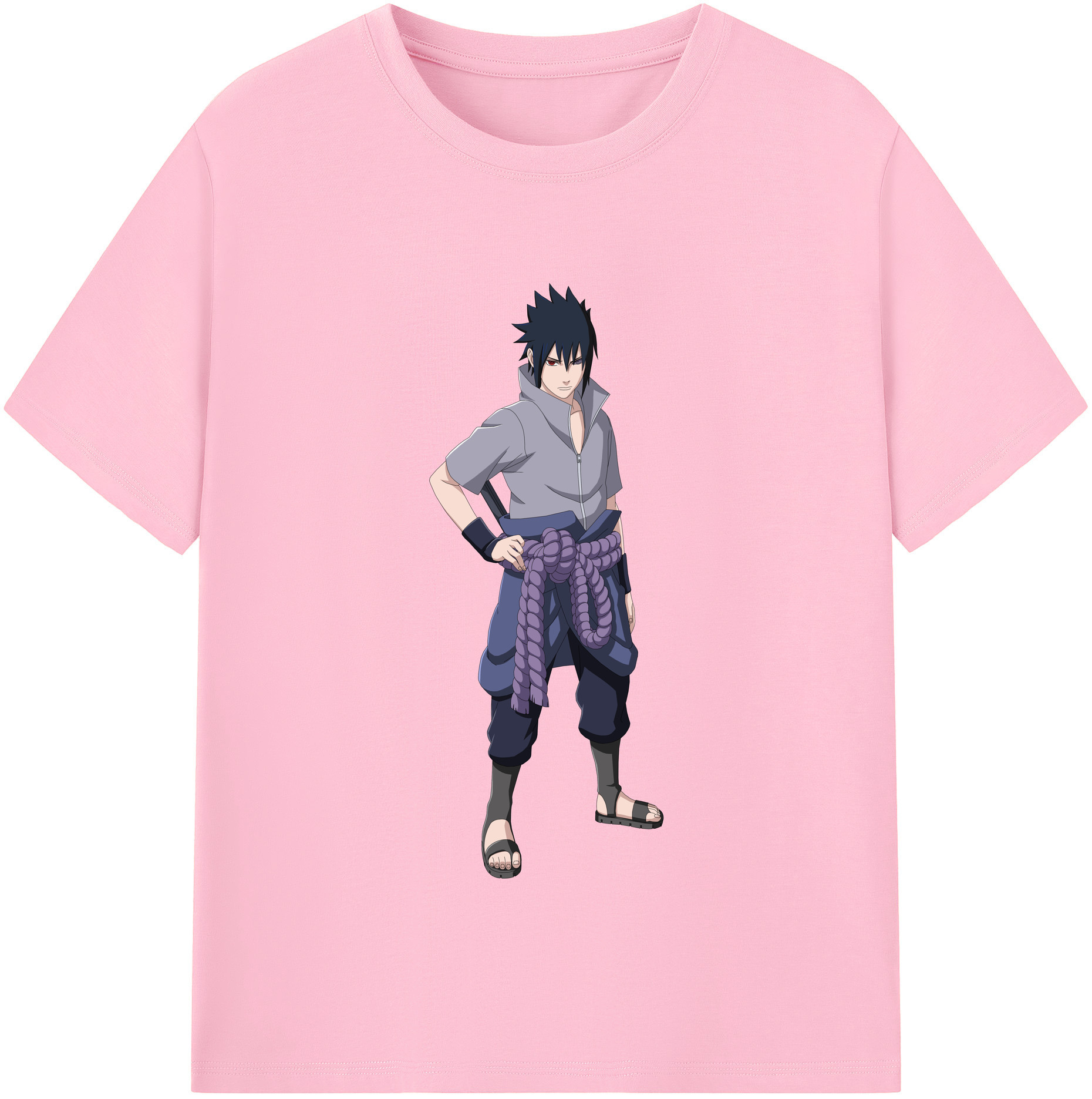 （画像用） NARUTO -ナルト- うちは サスケ Uchiha Sasuke 綿100％半袖Tシャツ（フロントプリント）