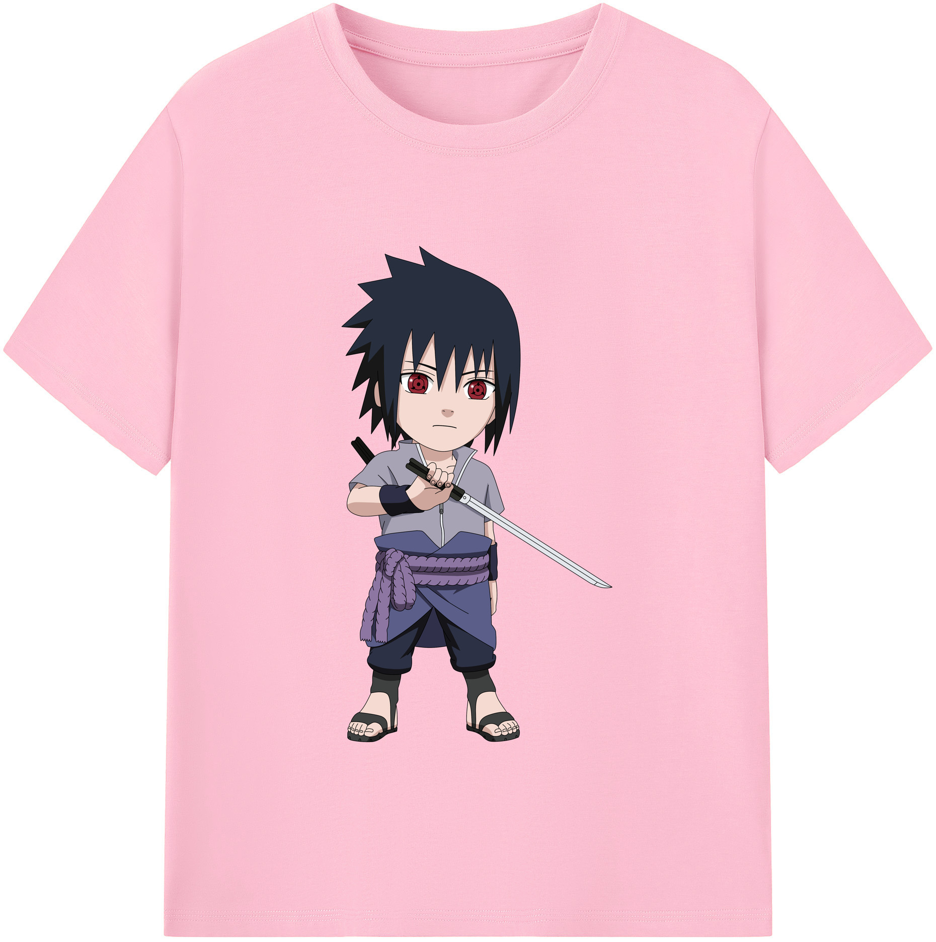 （画像用） NARUTO -ナルト- うちは サスケ Uchiha Sasuke 綿100％半袖Tシャツ（フロントプリント）