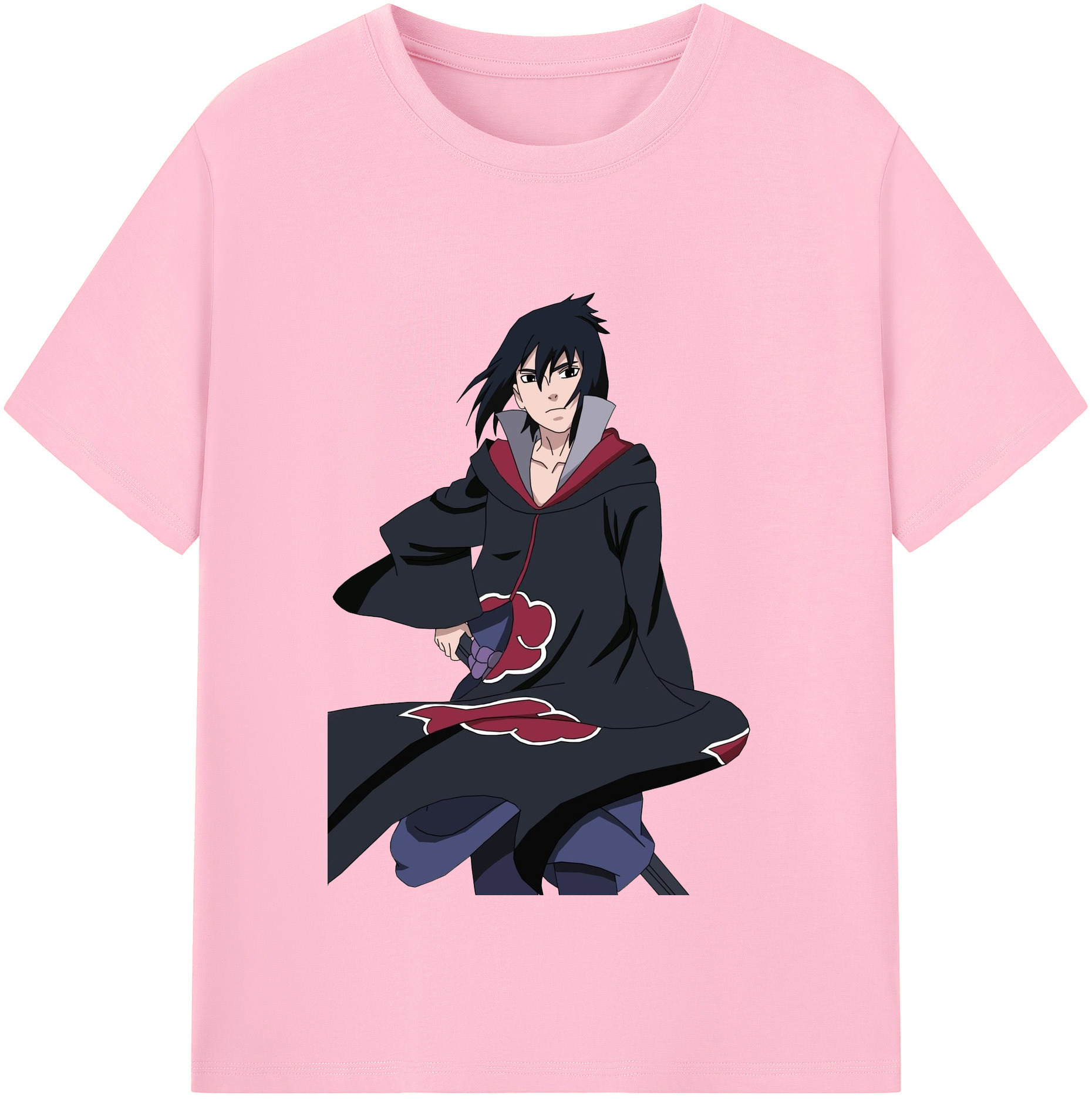 （画像用） NARUTO -ナルト- うちは サスケ Uchiha Sasuke 綿100％半袖Tシャツ（フロントプリント）
