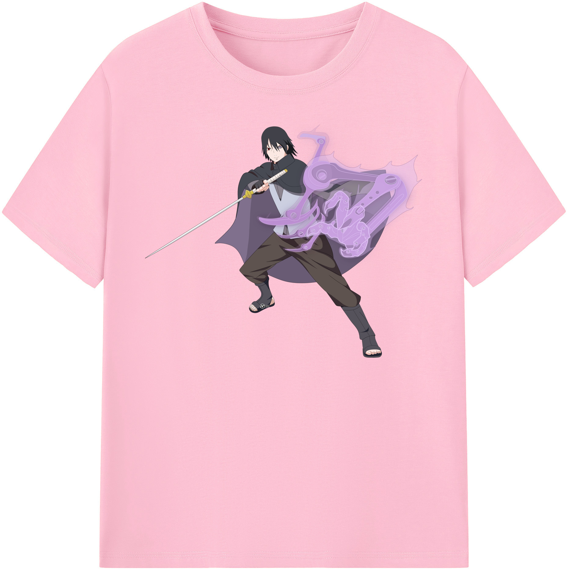（画像用） NARUTO -ナルト- うちは サスケ Uchiha Sasuke 綿100％半袖Tシャツ（フロントプリント）