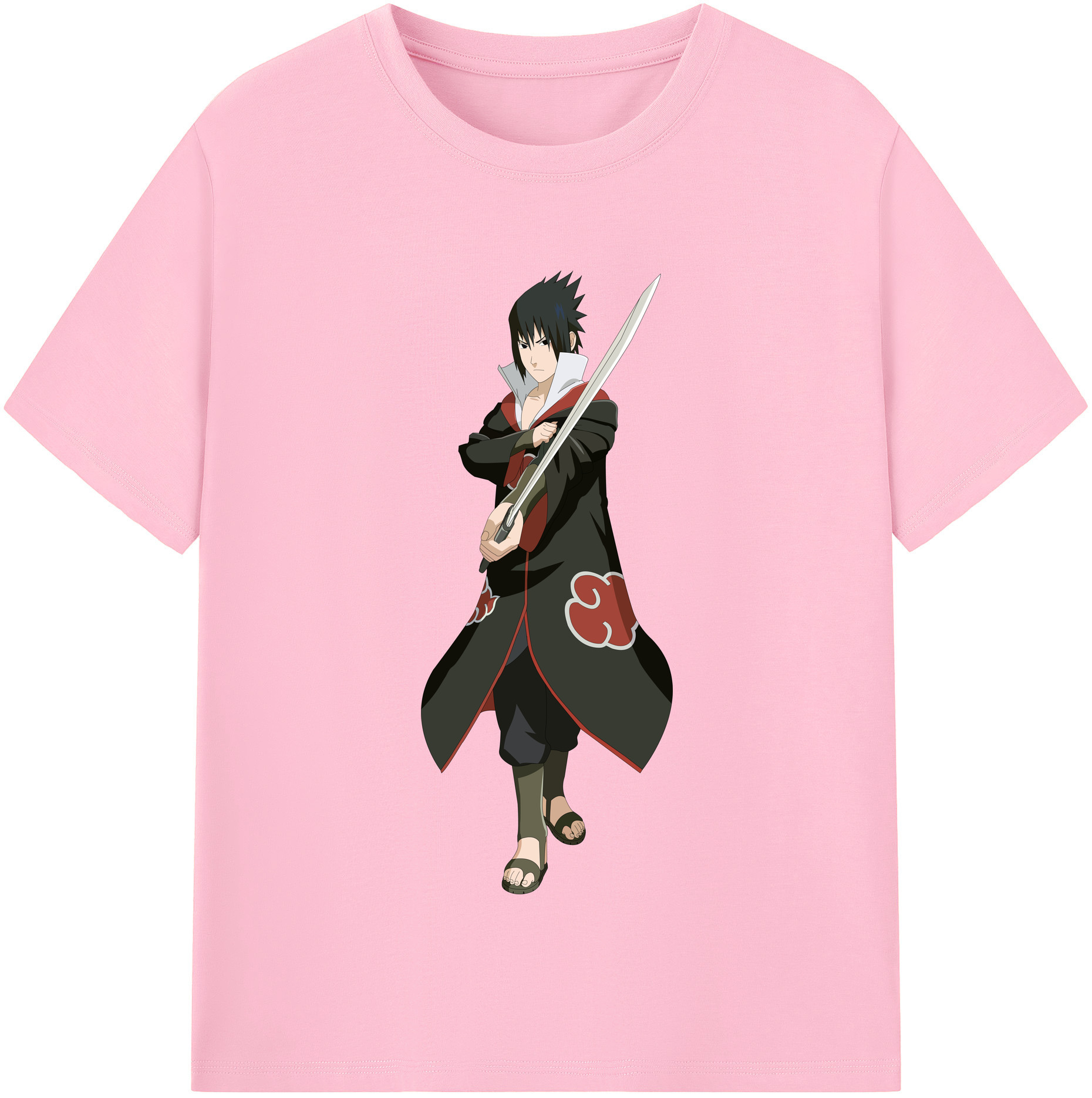 （画像用） NARUTO -ナルト- うちは サスケ Uchiha Sasuke 綿100％半袖Tシャツ（フロントプリント）