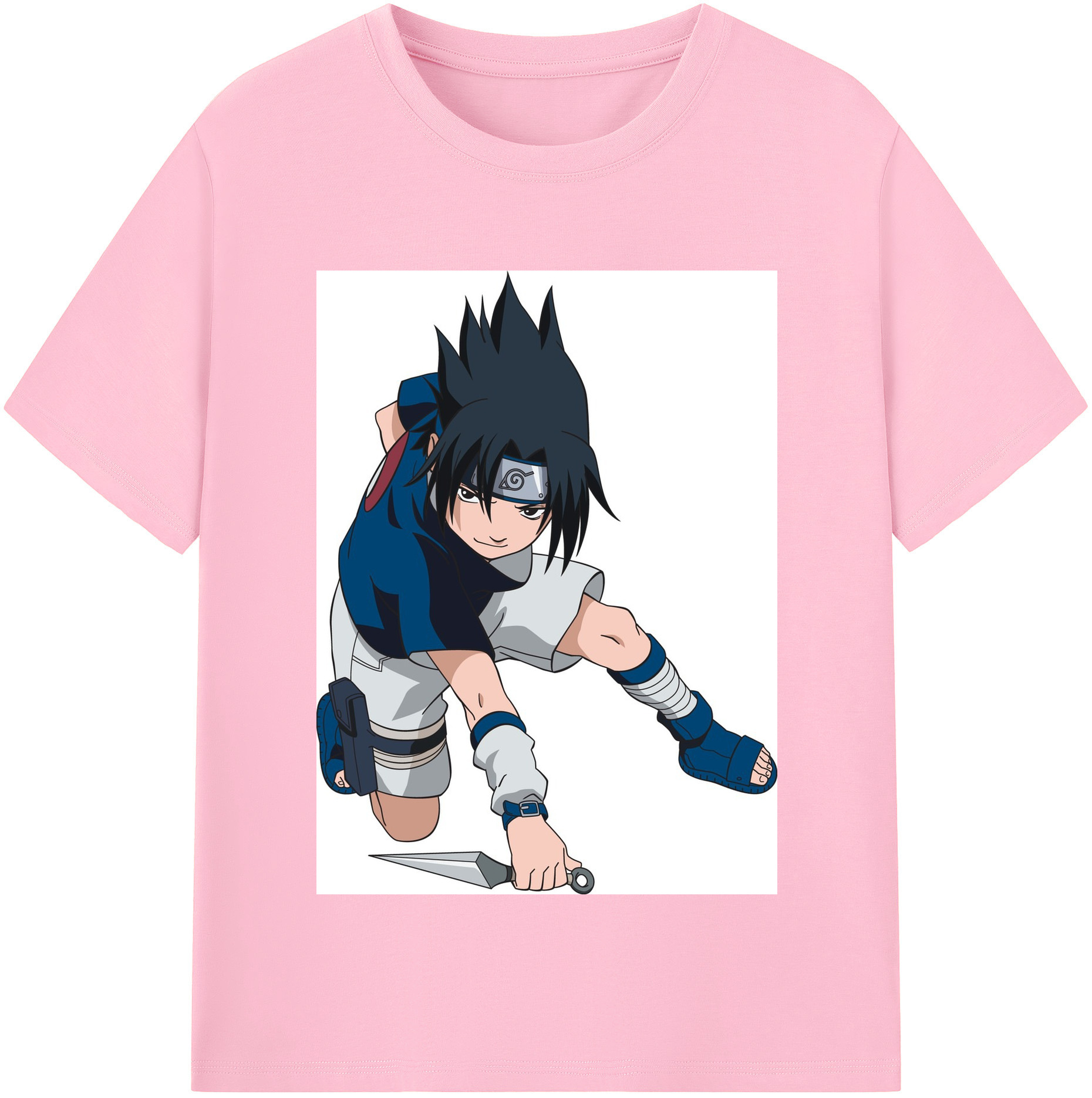 （画像用） NARUTO -ナルト- うちは サスケ Uchiha Sasuke 綿100％半袖Tシャツ（フロントプリント）