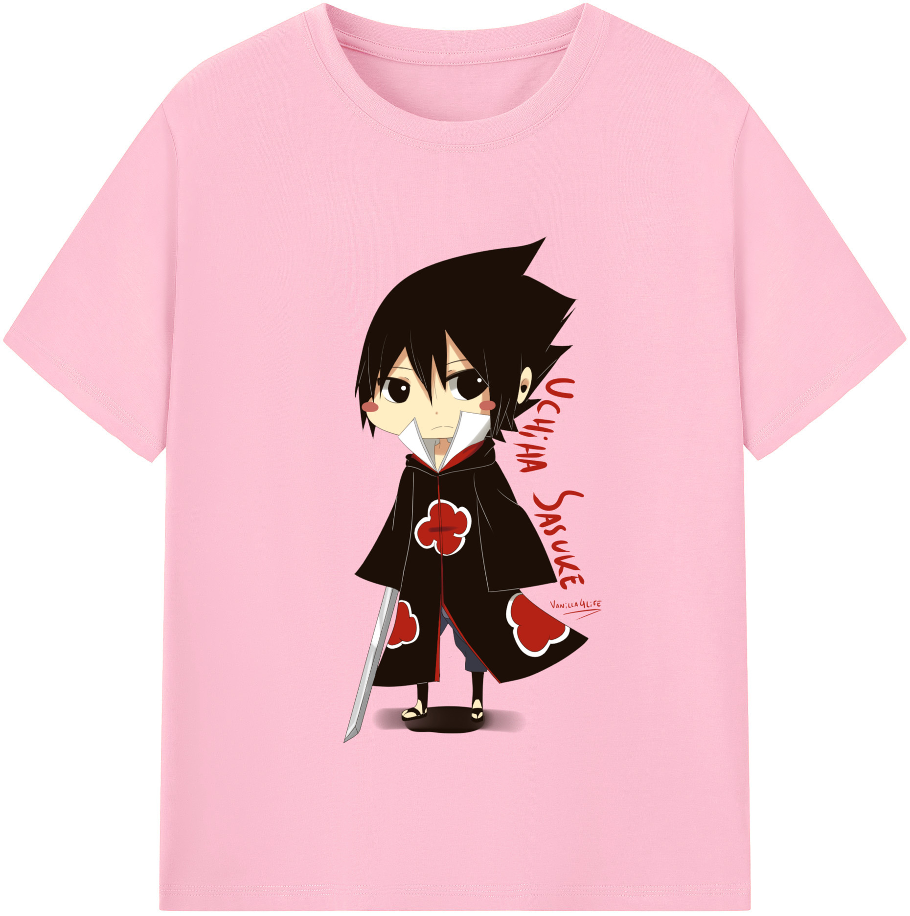 （画像用） NARUTO -ナルト- うちは サスケ Uchiha Sasuke 綿100％半袖Tシャツ（フロントプリント）