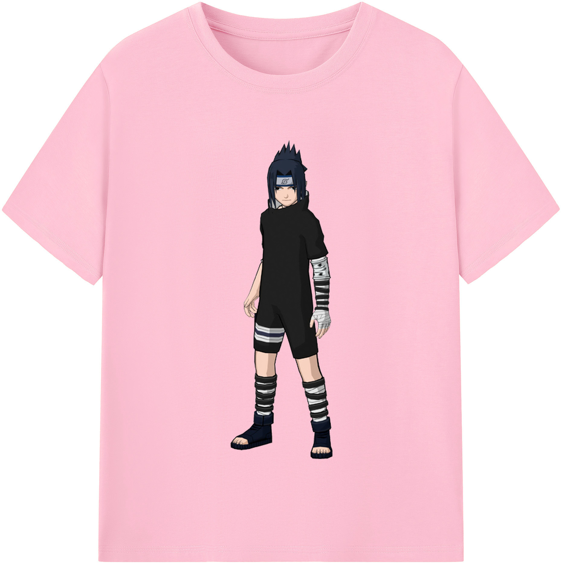 （画像用） NARUTO -ナルト- うちは サスケ Uchiha Sasuke 綿100％半袖Tシャツ（フロントプリント）