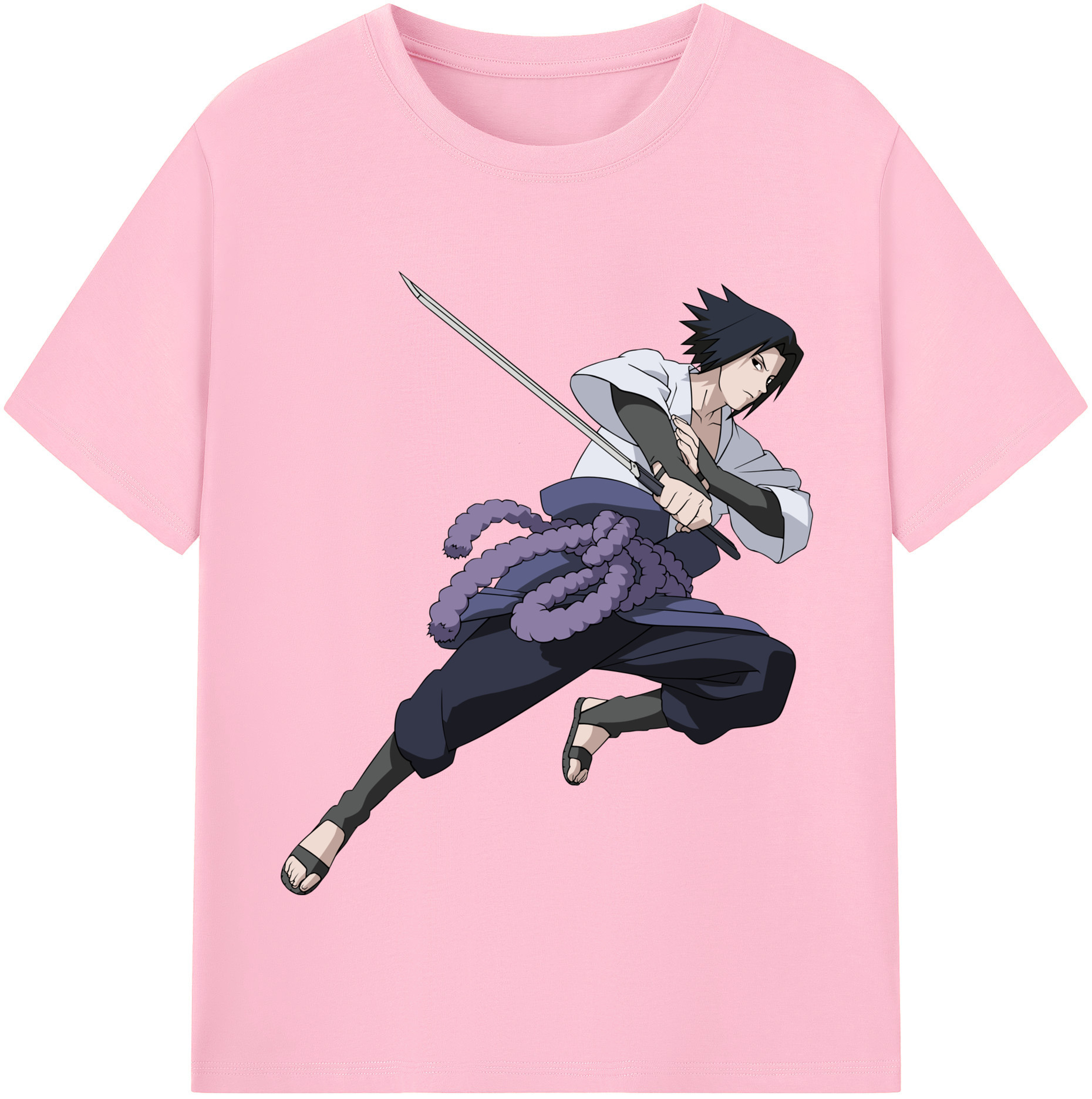 （画像用） NARUTO -ナルト- うちは サスケ Uchiha Sasuke 綿100％半袖Tシャツ（フロントプリント）