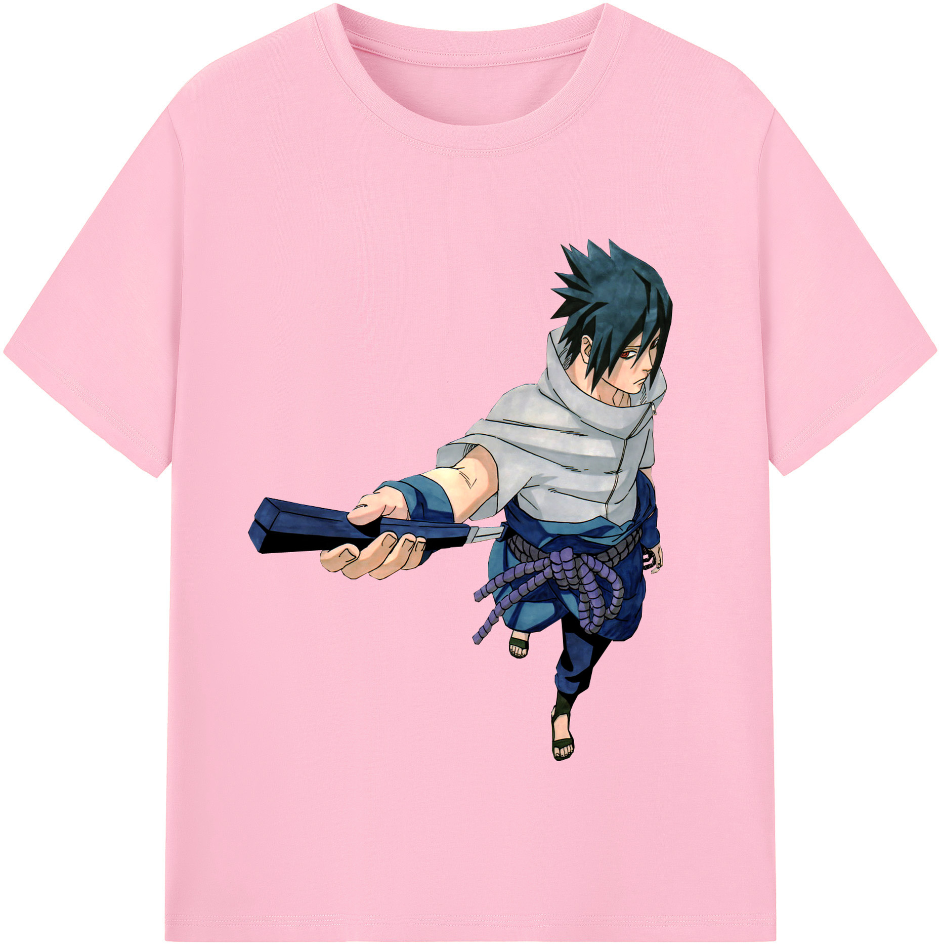 （画像用） NARUTO -ナルト- うちは サスケ Uchiha Sasuke 綿100％半袖Tシャツ（フロントプリント）