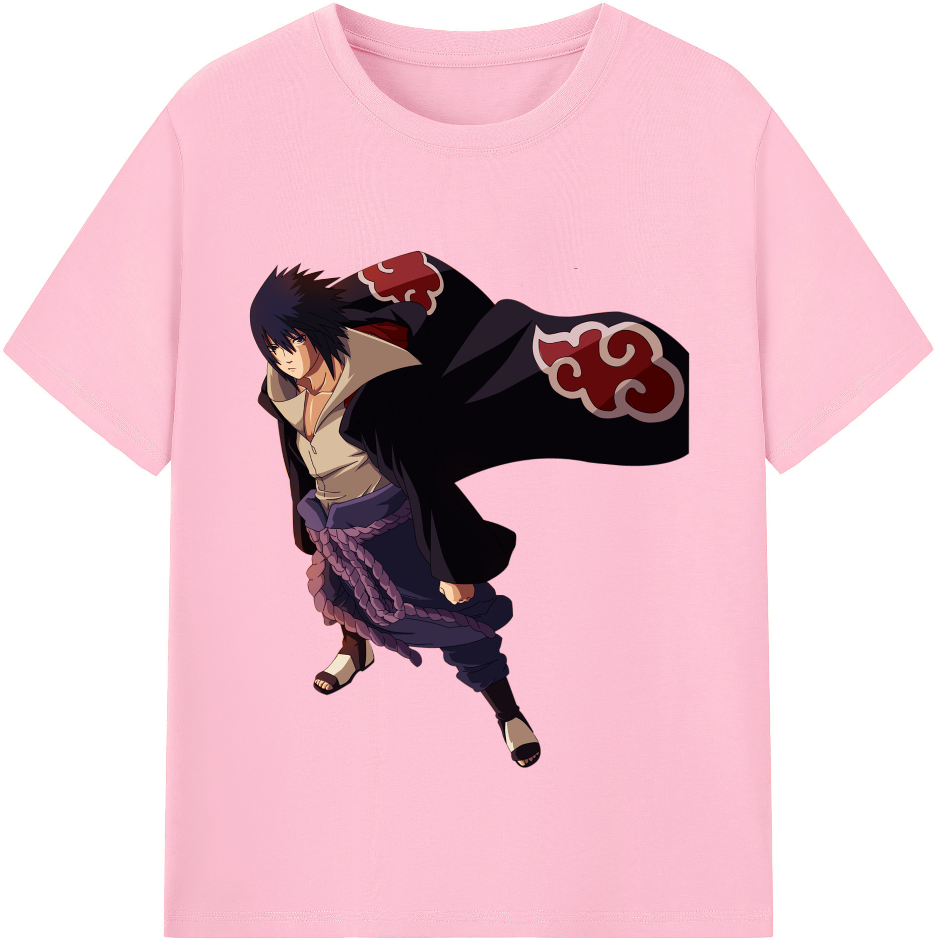 （画像用） NARUTO -ナルト- うちは サスケ Uchiha Sasuke 綿100％半袖Tシャツ（フロントプリント）