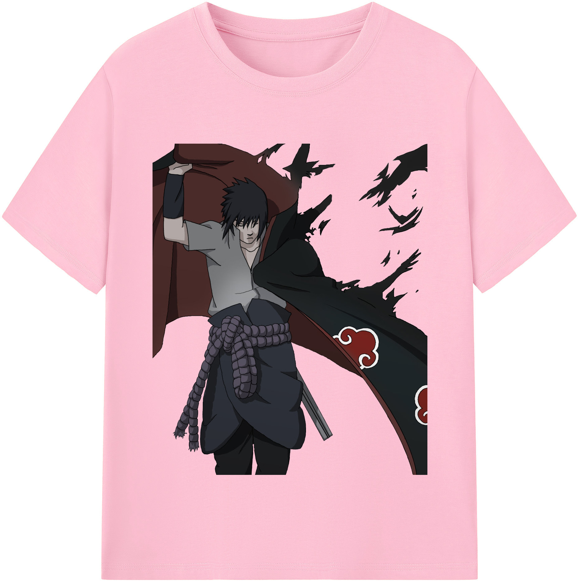 （画像用） NARUTO -ナルト- うちは サスケ Uchiha Sasuke 綿100％半袖Tシャツ（フロントプリント）