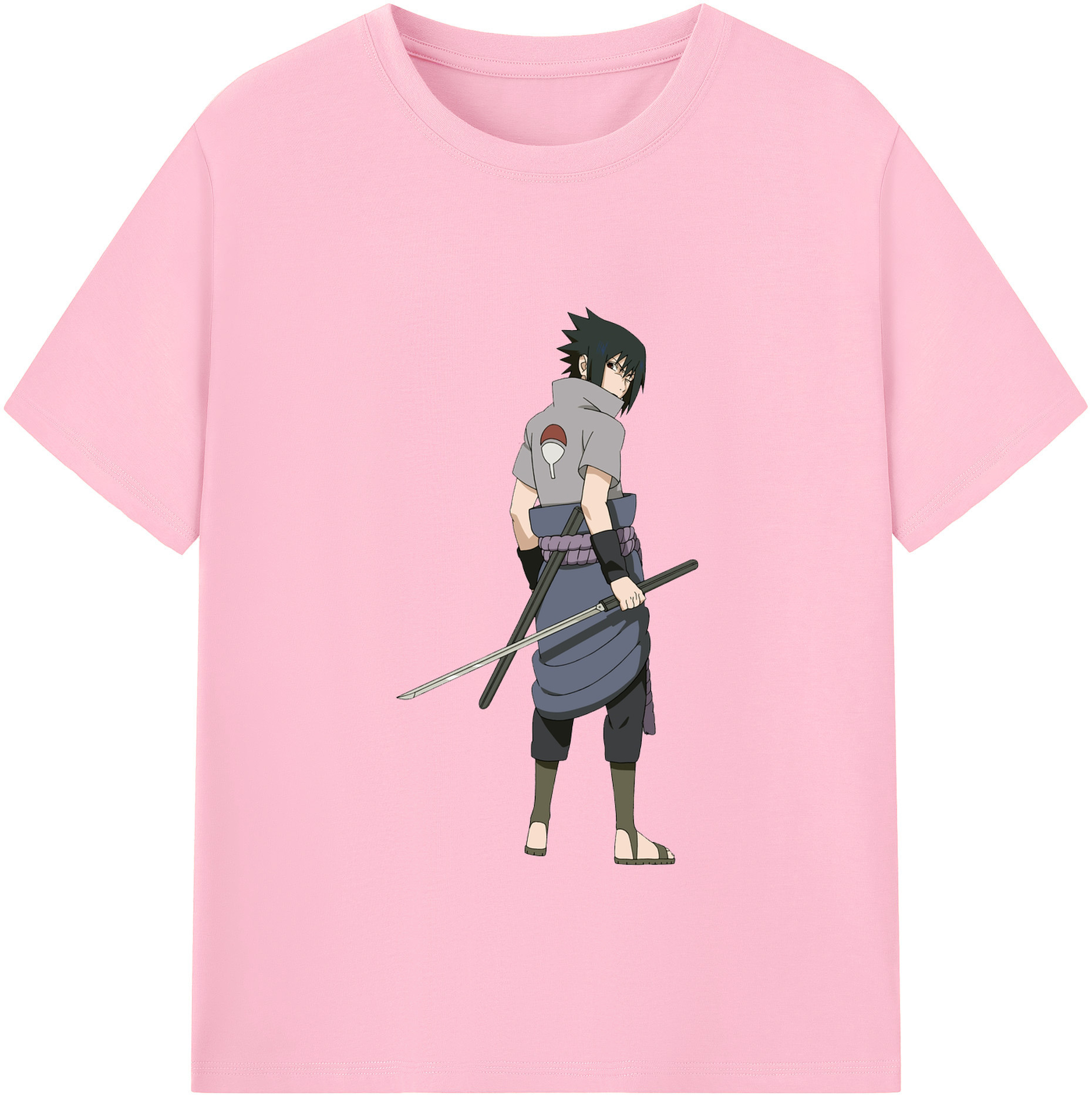 （画像用） NARUTO -ナルト- うちは サスケ Uchiha Sasuke 綿100％半袖Tシャツ（フロントプリント）