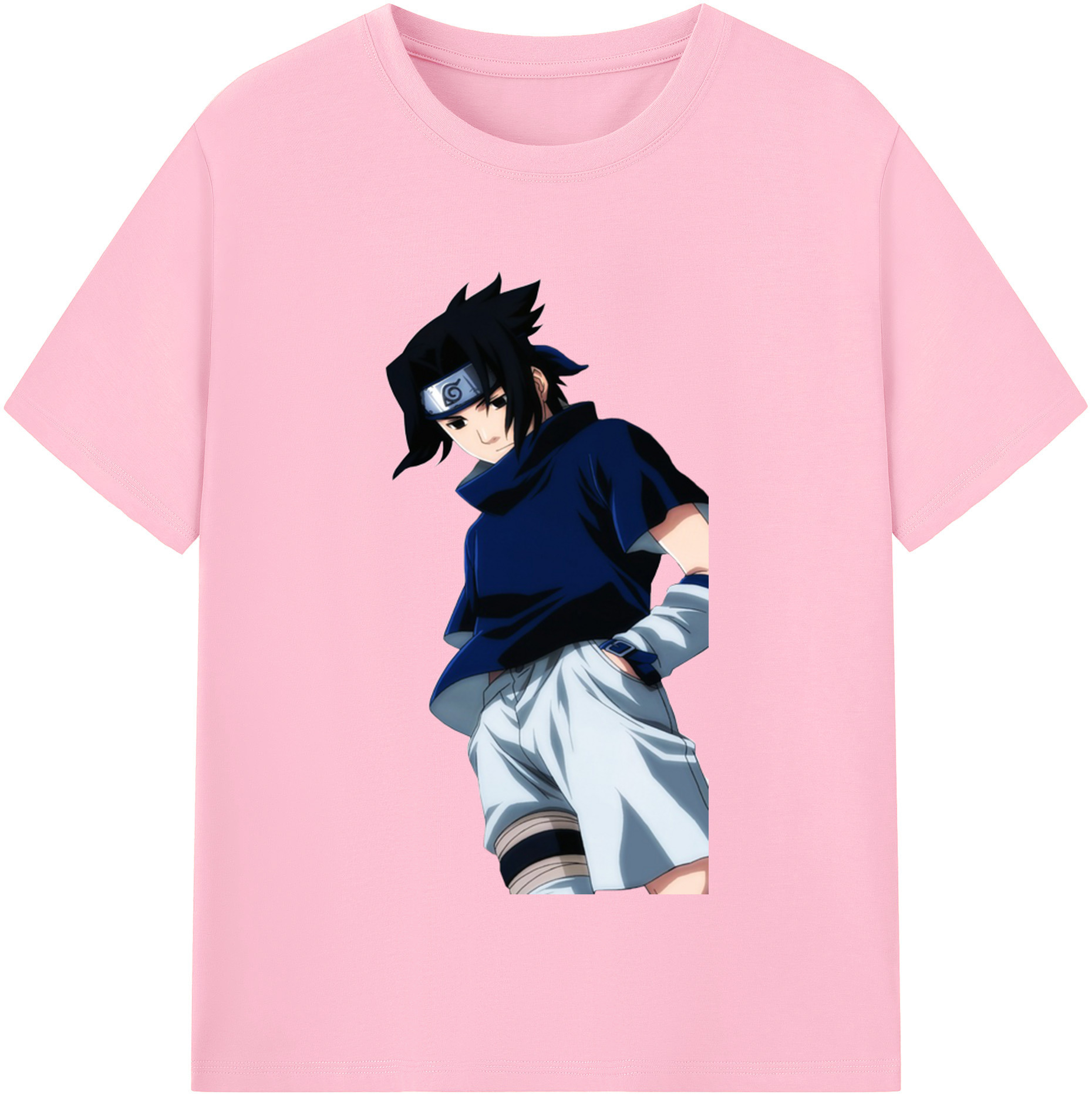 （画像用） NARUTO -ナルト- うちは サスケ Uchiha Sasuke 綿100％半袖Tシャツ（フロントプリント）
