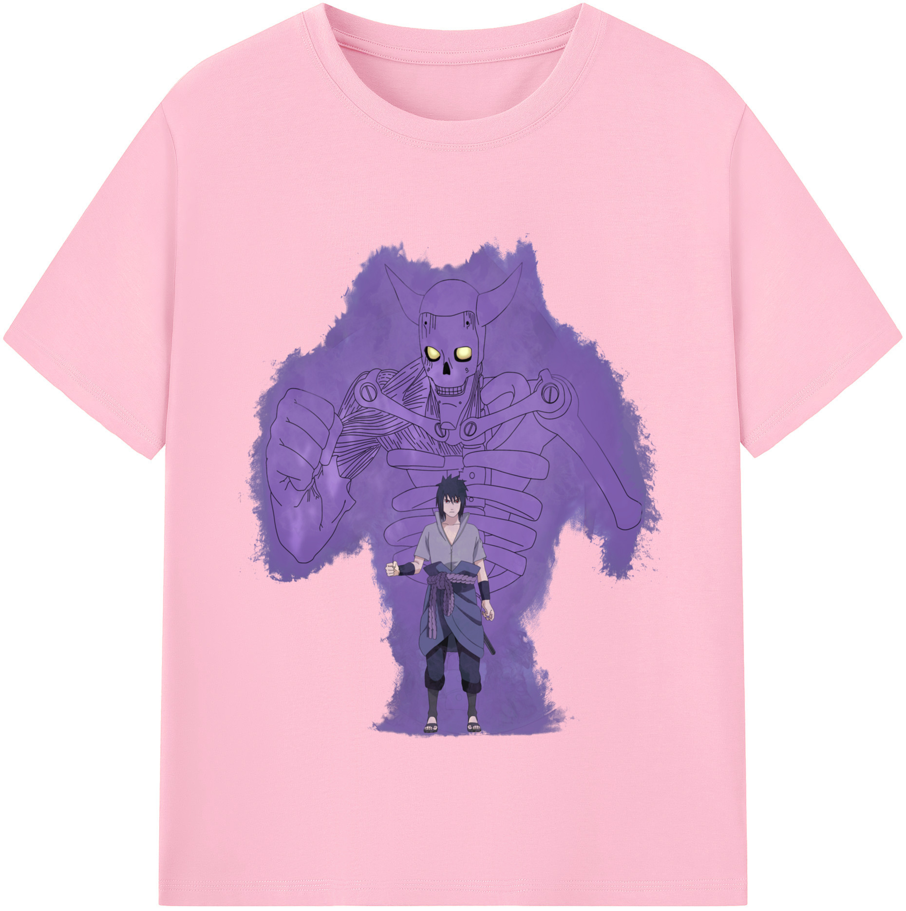 （画像用） NARUTO -ナルト- うちは サスケ Uchiha Sasuke 綿100％半袖Tシャツ（フロントプリント）