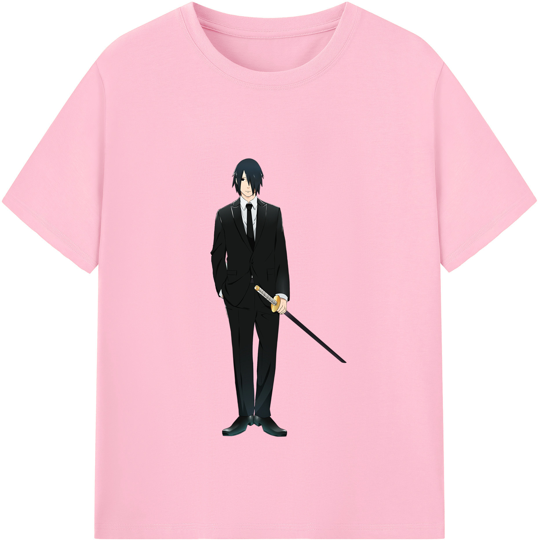 （画像用） NARUTO -ナルト- うちは サスケ Uchiha Sasuke 綿100％半袖Tシャツ（フロントプリント）