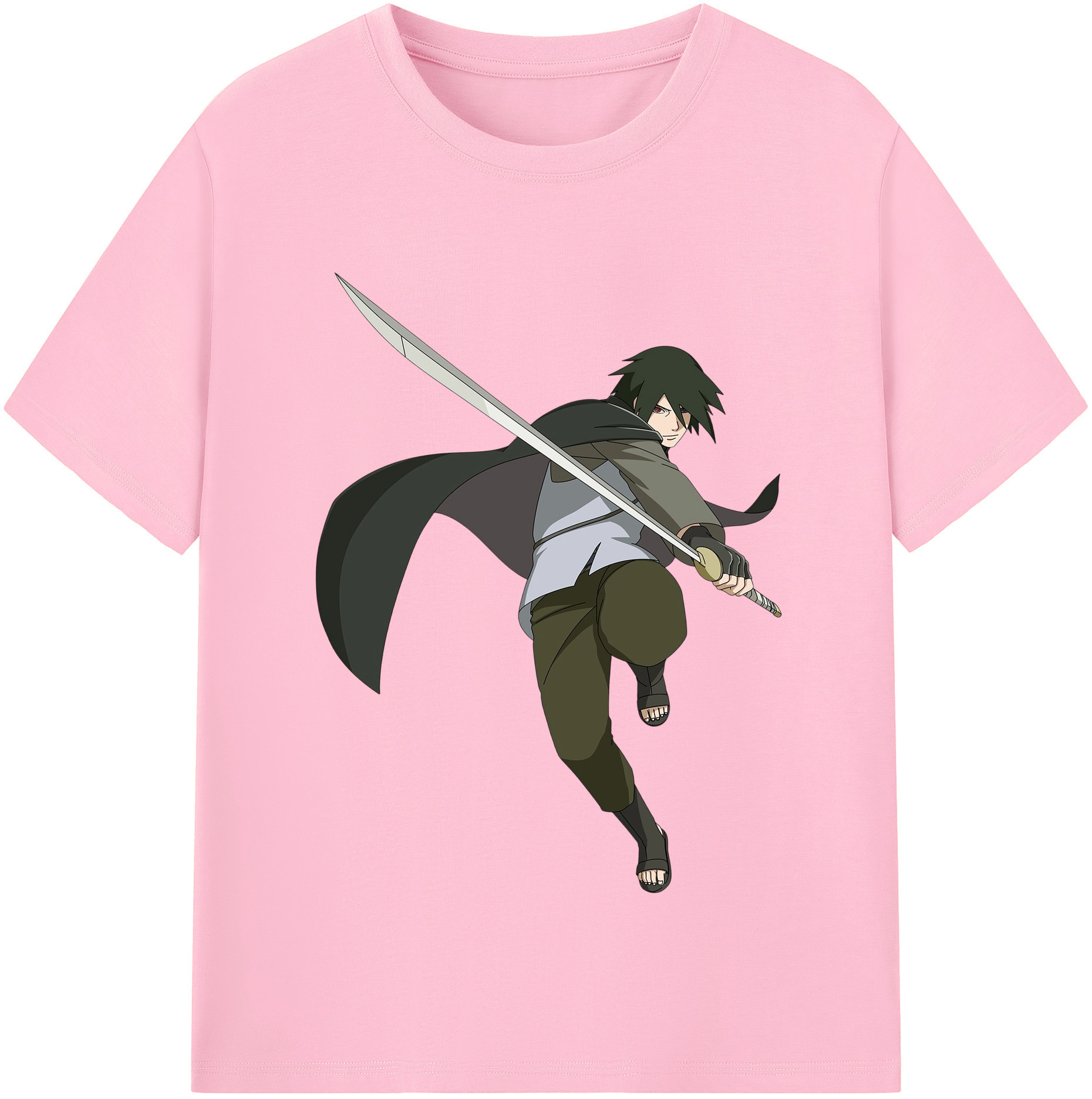 （画像用） NARUTO -ナルト- うちは サスケ Uchiha Sasuke 綿100％半袖Tシャツ（フロントプリント）