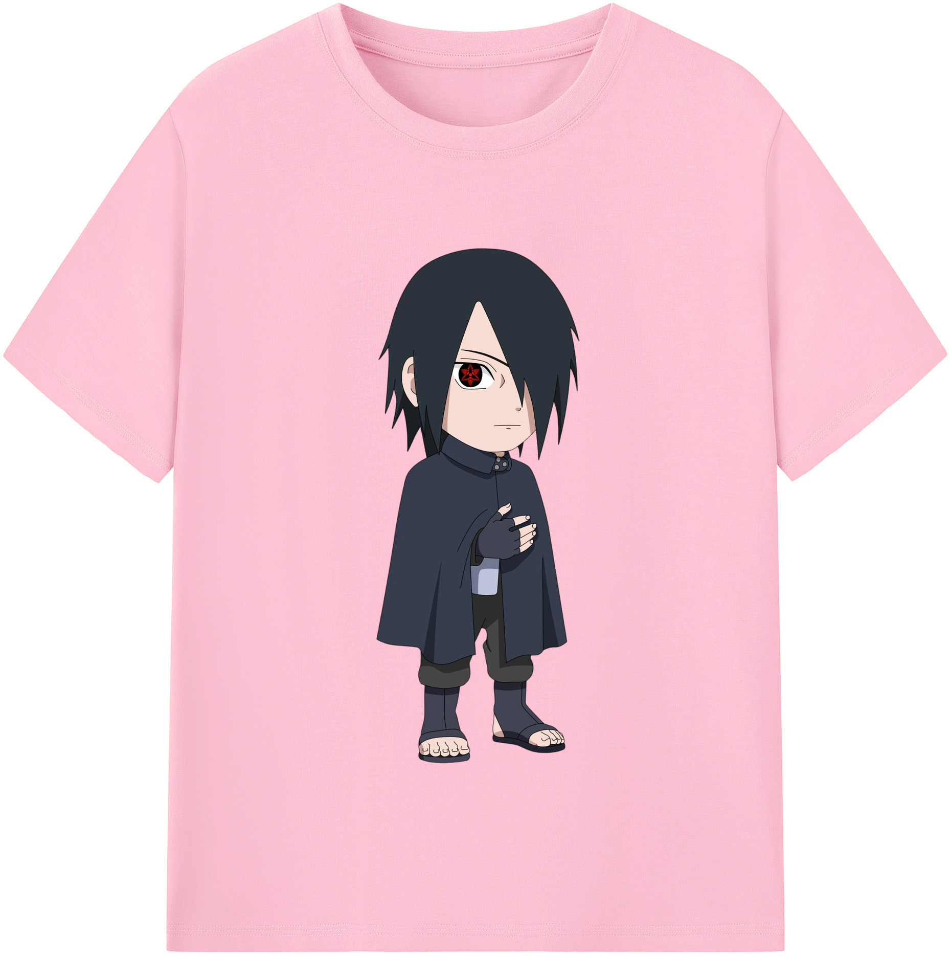 （画像用） NARUTO -ナルト- うちは サスケ Uchiha Sasuke 綿100％半袖Tシャツ（フロントプリント）