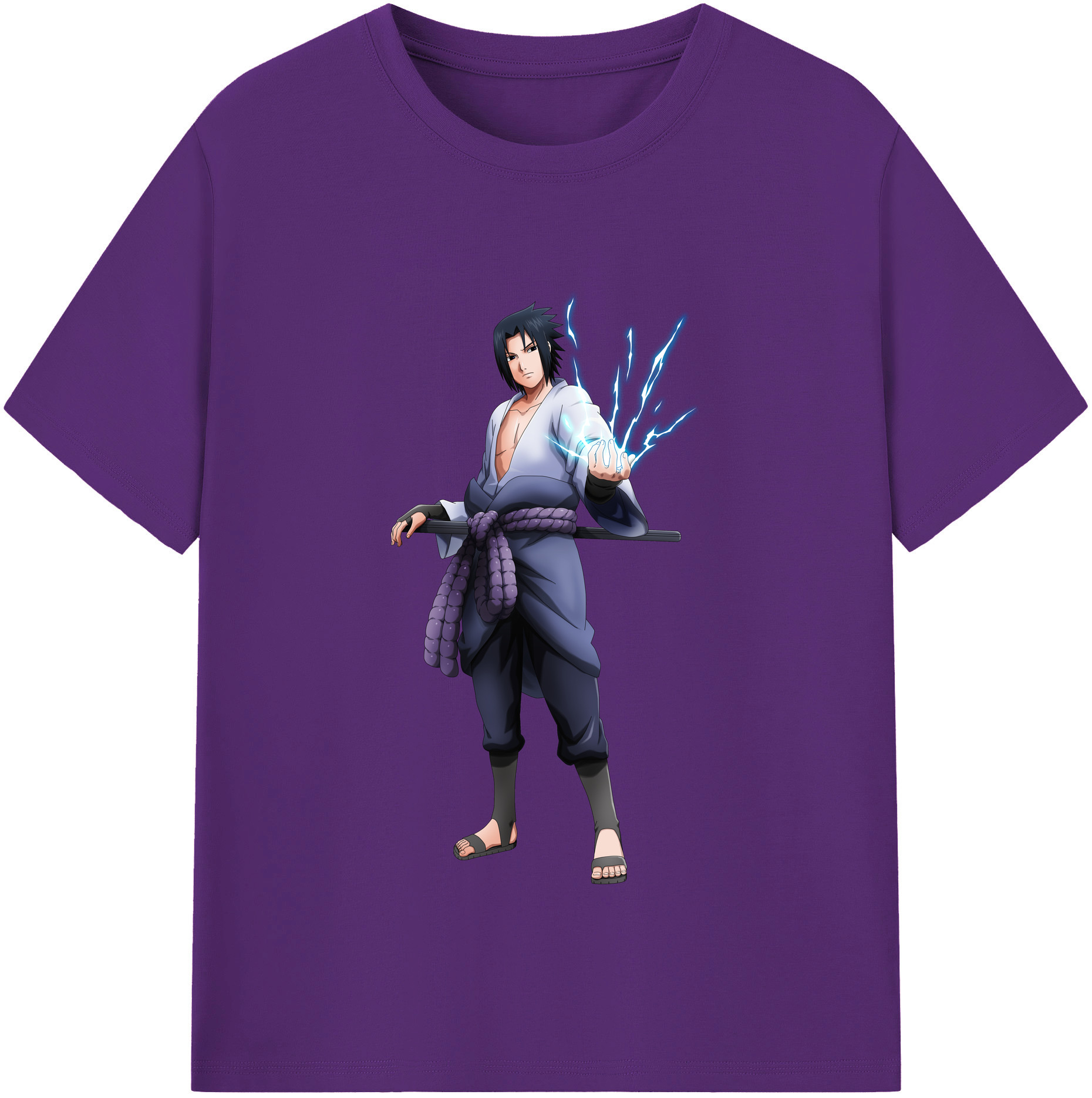 （画像用） NARUTO -ナルト- うちは サスケ Uchiha Sasuke 綿100％半袖Tシャツ（フロントプリント）