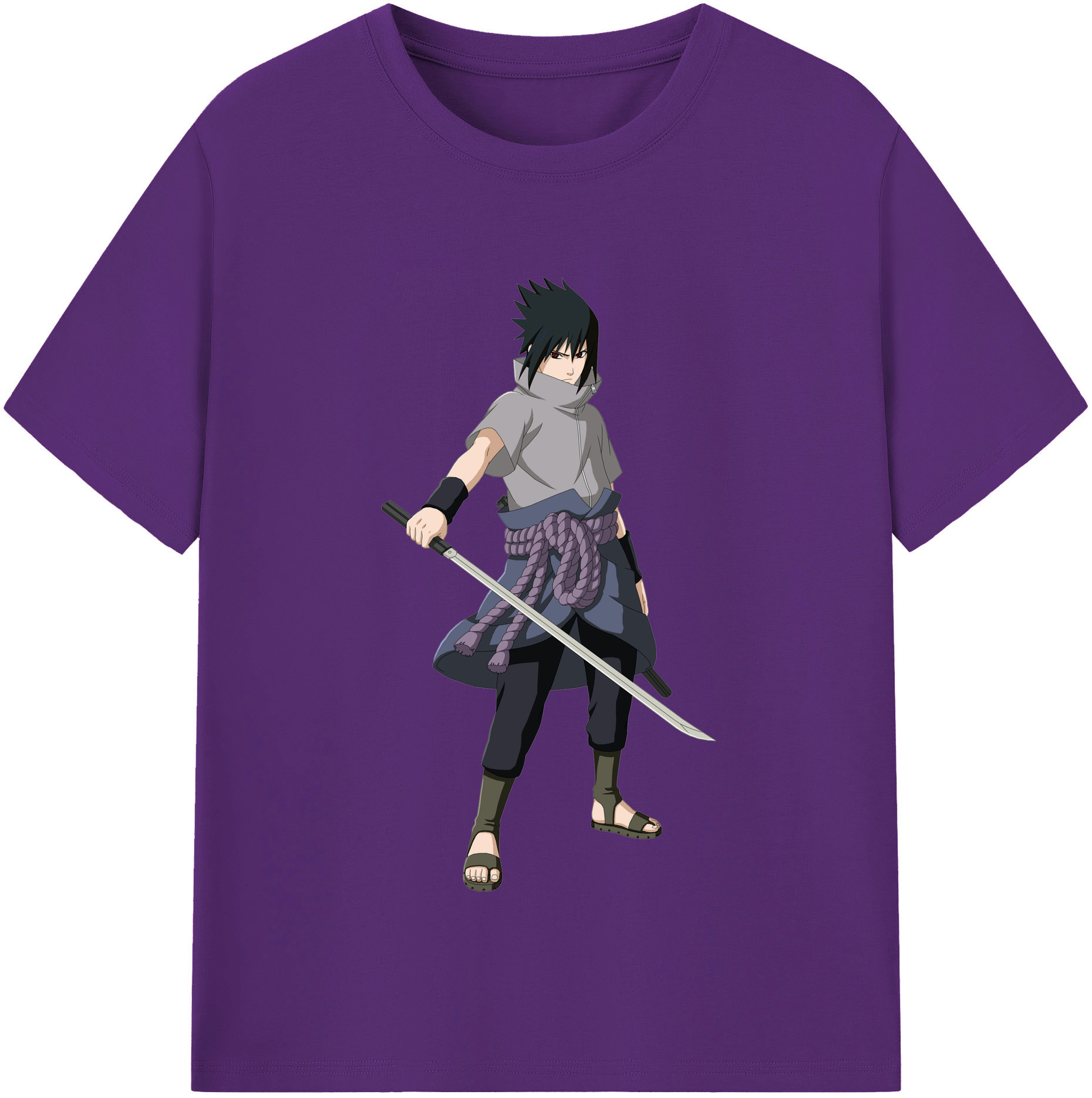 （画像用） NARUTO -ナルト- うちは サスケ Uchiha Sasuke 綿100％半袖Tシャツ（フロントプリント）
