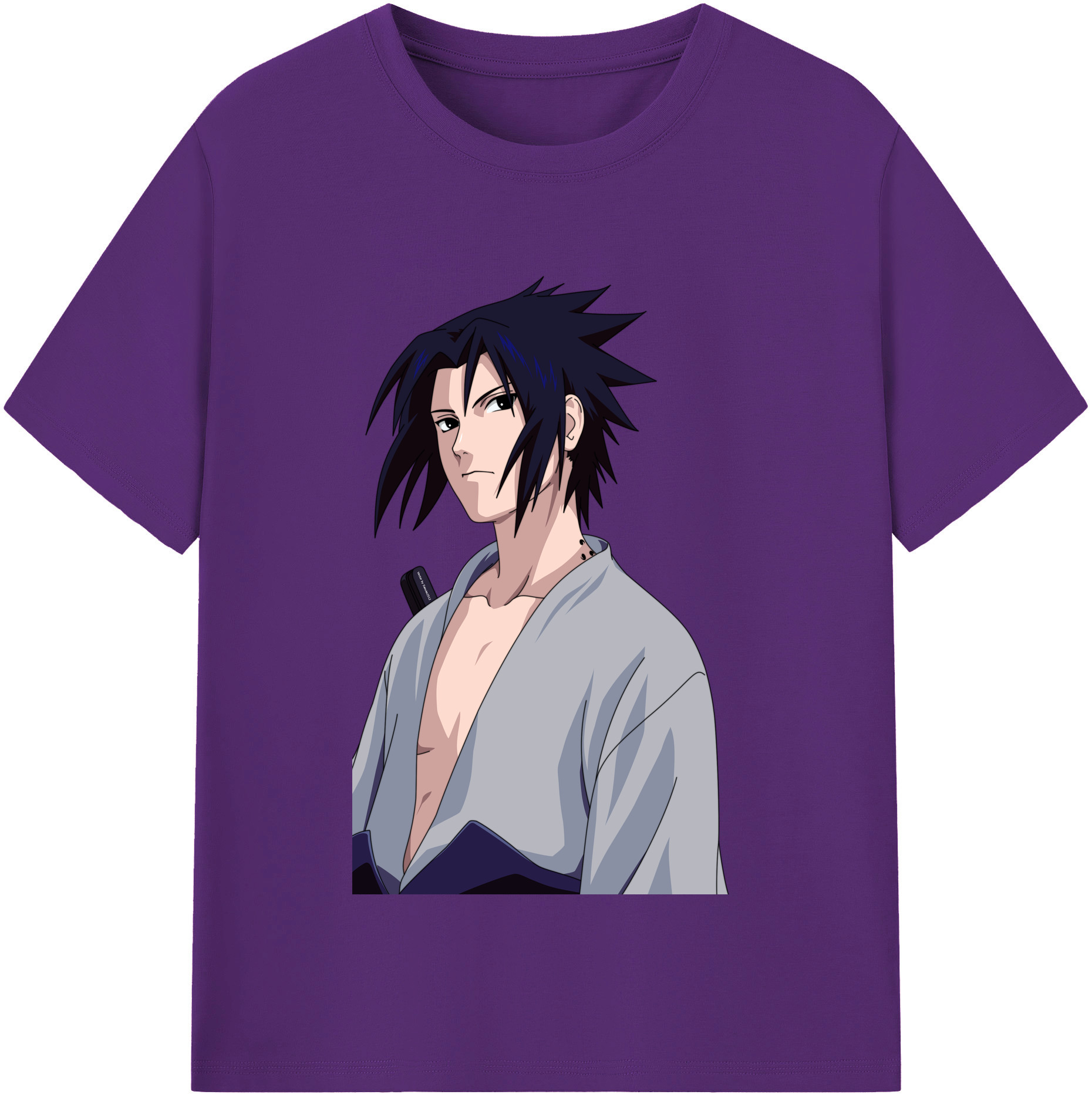 （画像用） NARUTO -ナルト- うちは サスケ Uchiha Sasuke 綿100％半袖Tシャツ（フロントプリント）