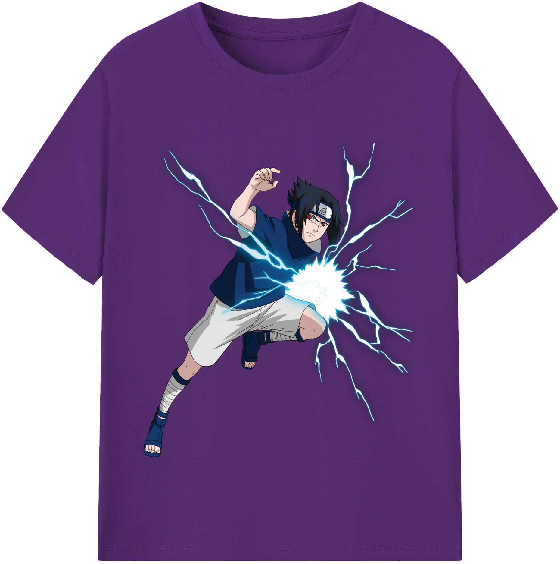 （画像用） NARUTO -ナルト- うちは サスケ Uchiha Sasuke 綿100％半袖Tシャツ（フロントプリント）