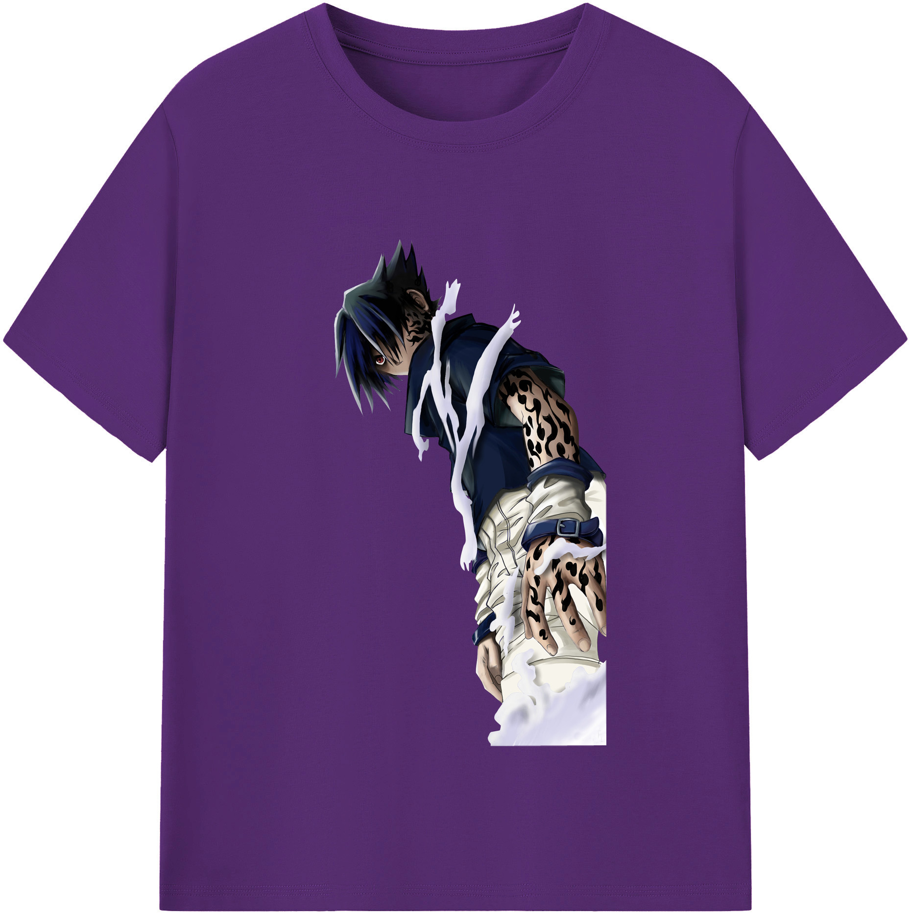 （画像用） NARUTO -ナルト- うちは サスケ Uchiha Sasuke 綿100％半袖Tシャツ（フロントプリント）