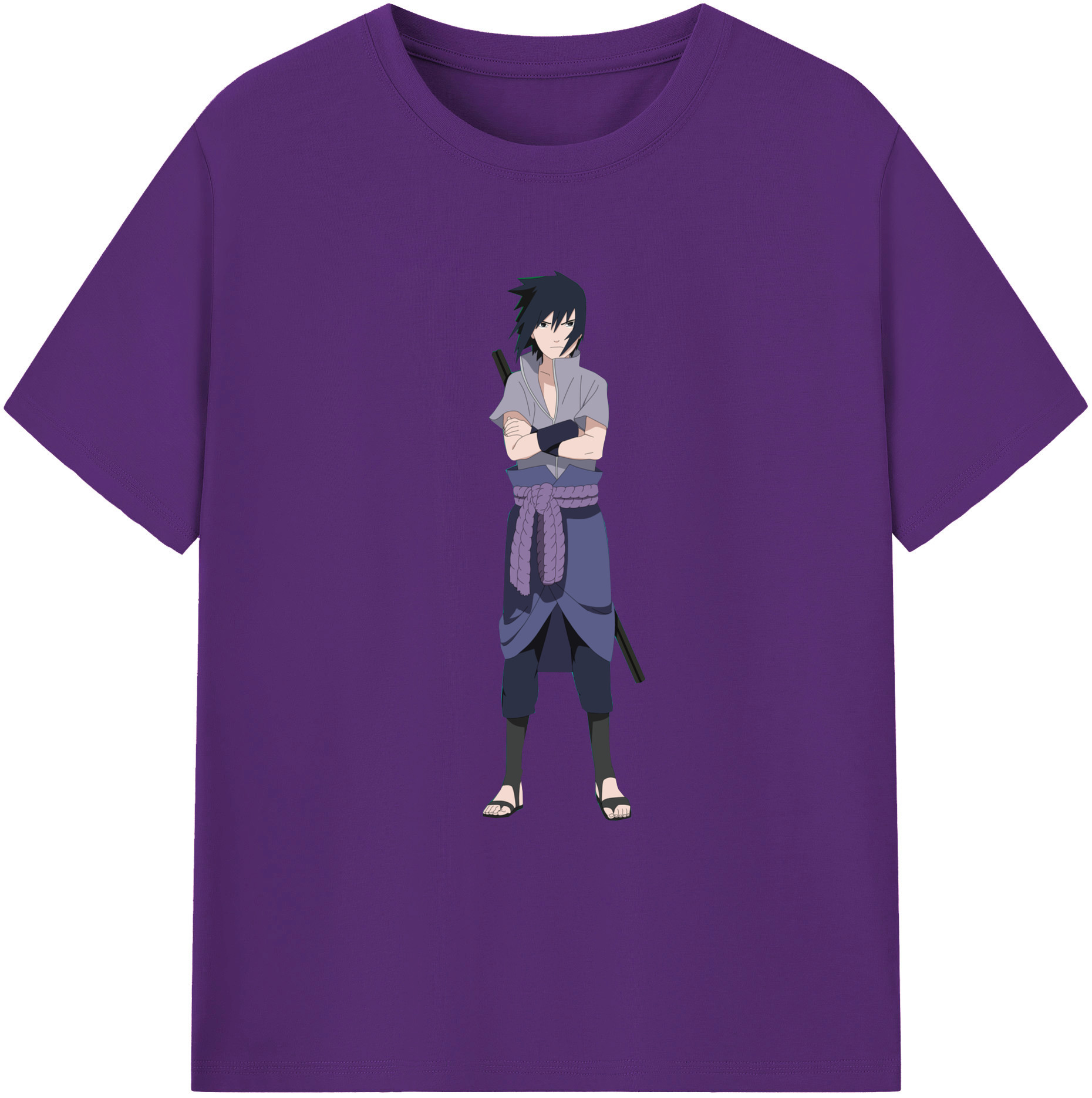 （画像用） NARUTO -ナルト- うちは サスケ Uchiha Sasuke 綿100％半袖Tシャツ（フロントプリント）