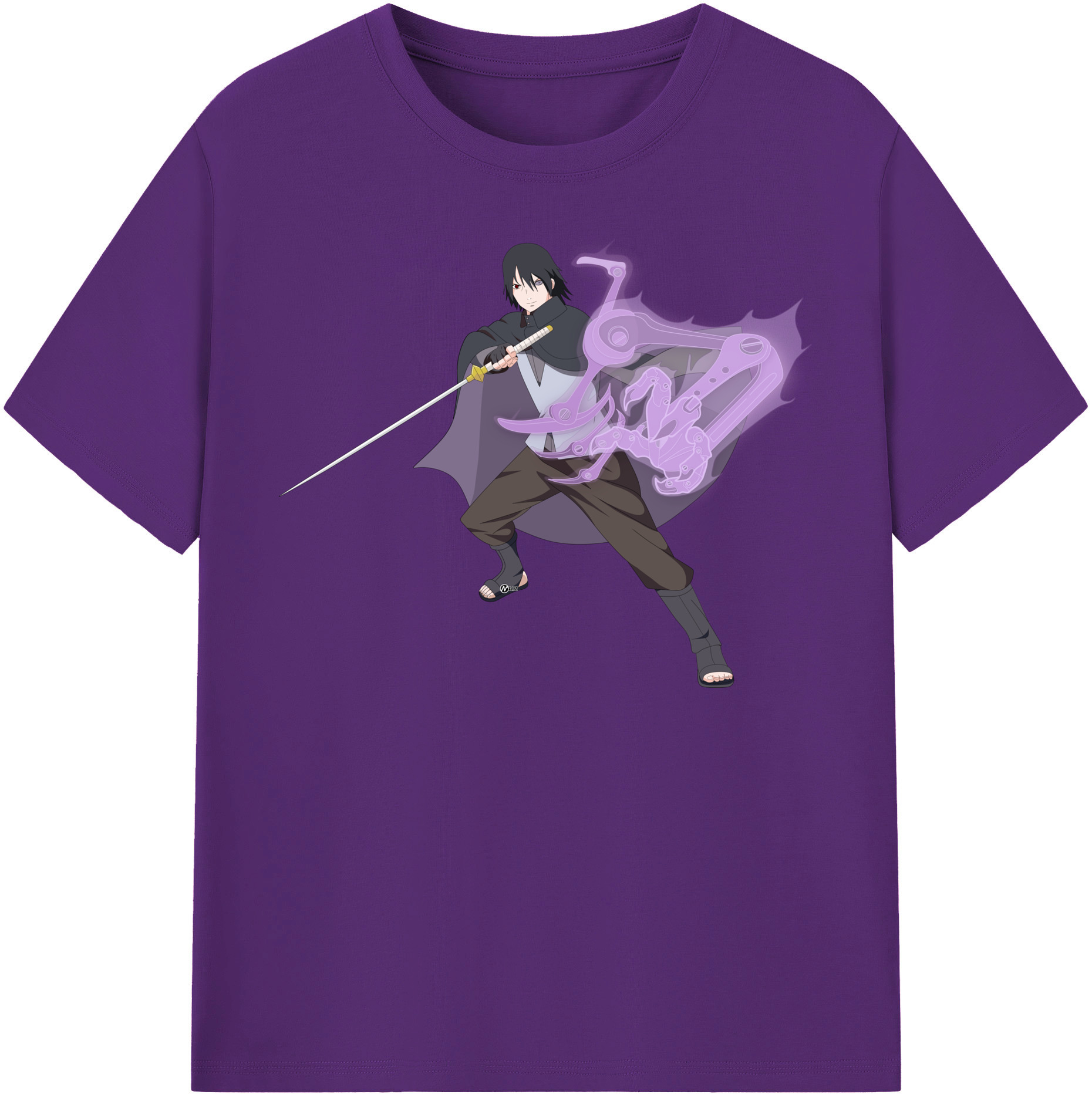 （画像用） NARUTO -ナルト- うちは サスケ Uchiha Sasuke 綿100％半袖Tシャツ（フロントプリント）