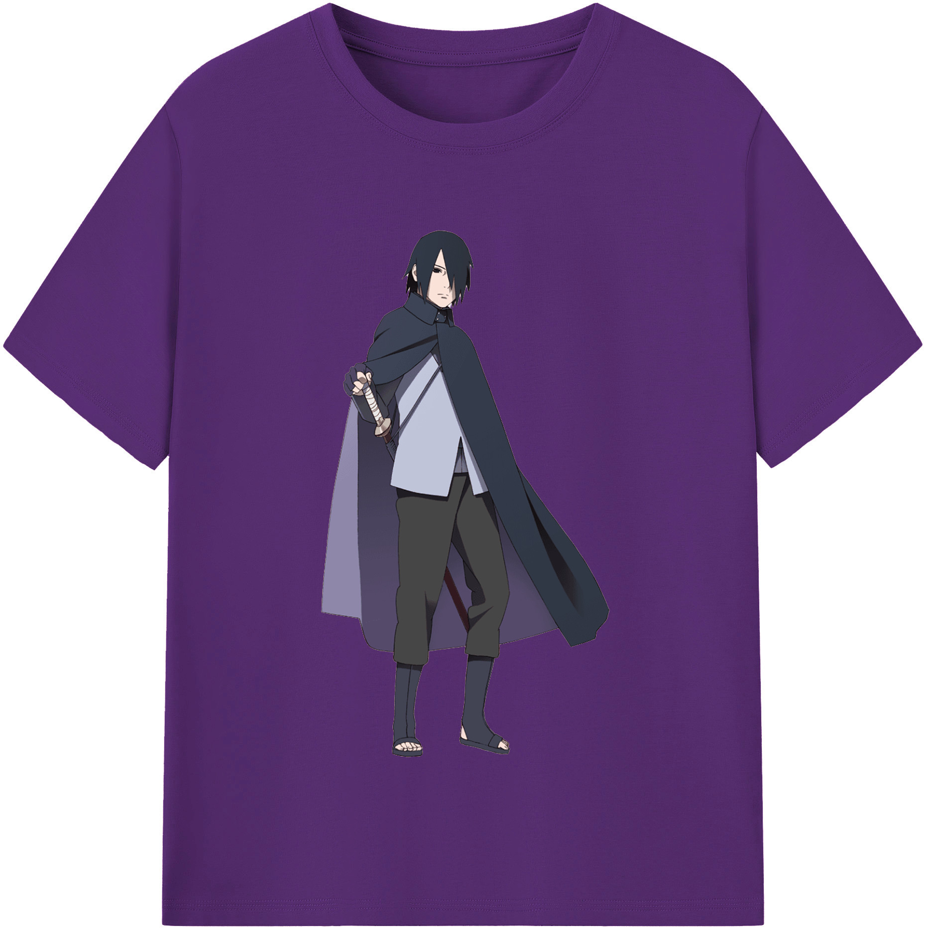 （画像用） NARUTO -ナルト- うちは サスケ Uchiha Sasuke 綿100％半袖Tシャツ（フロントプリント）
