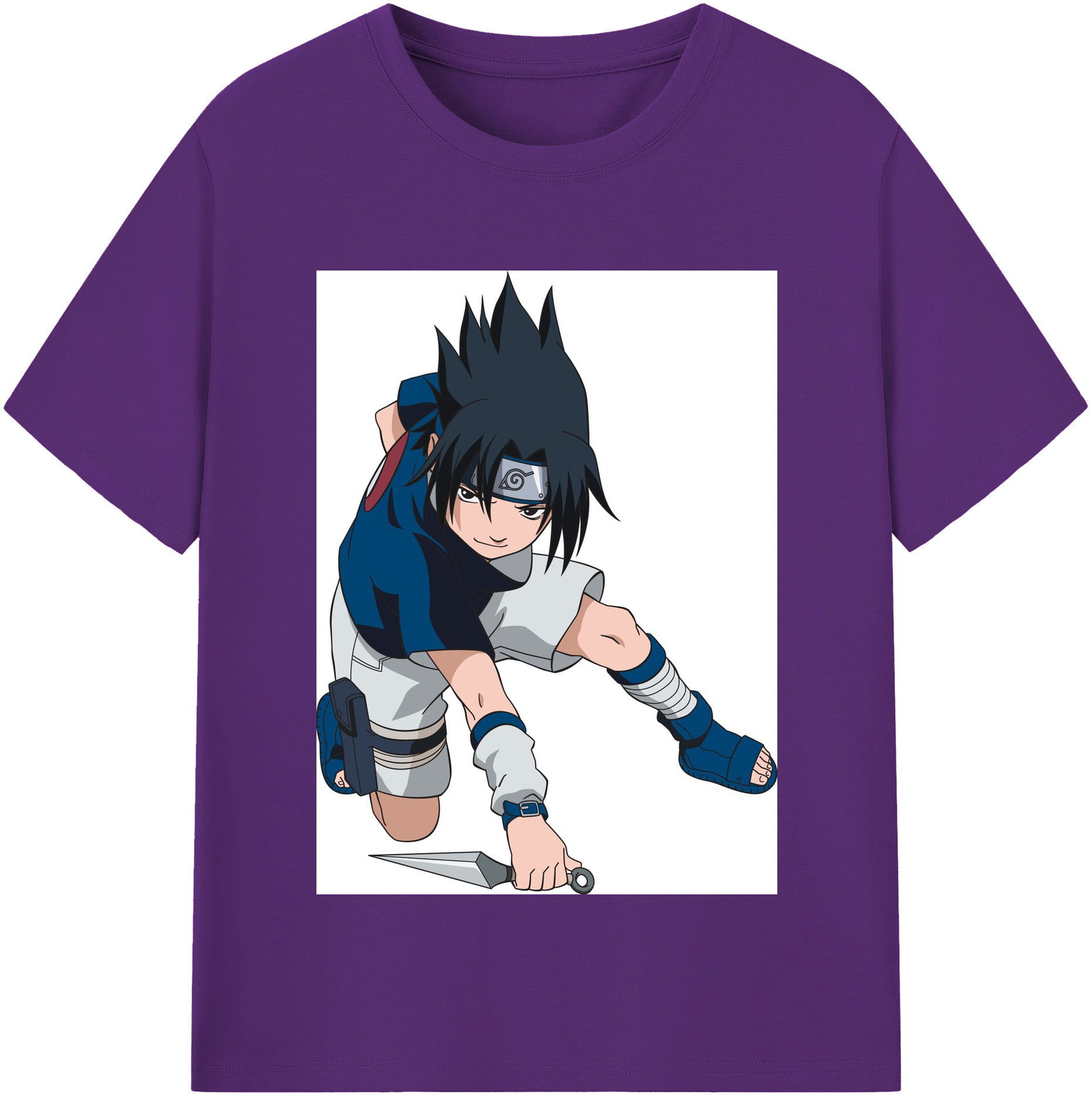 （画像用） NARUTO -ナルト- うちは サスケ Uchiha Sasuke 綿100％半袖Tシャツ（フロントプリント）