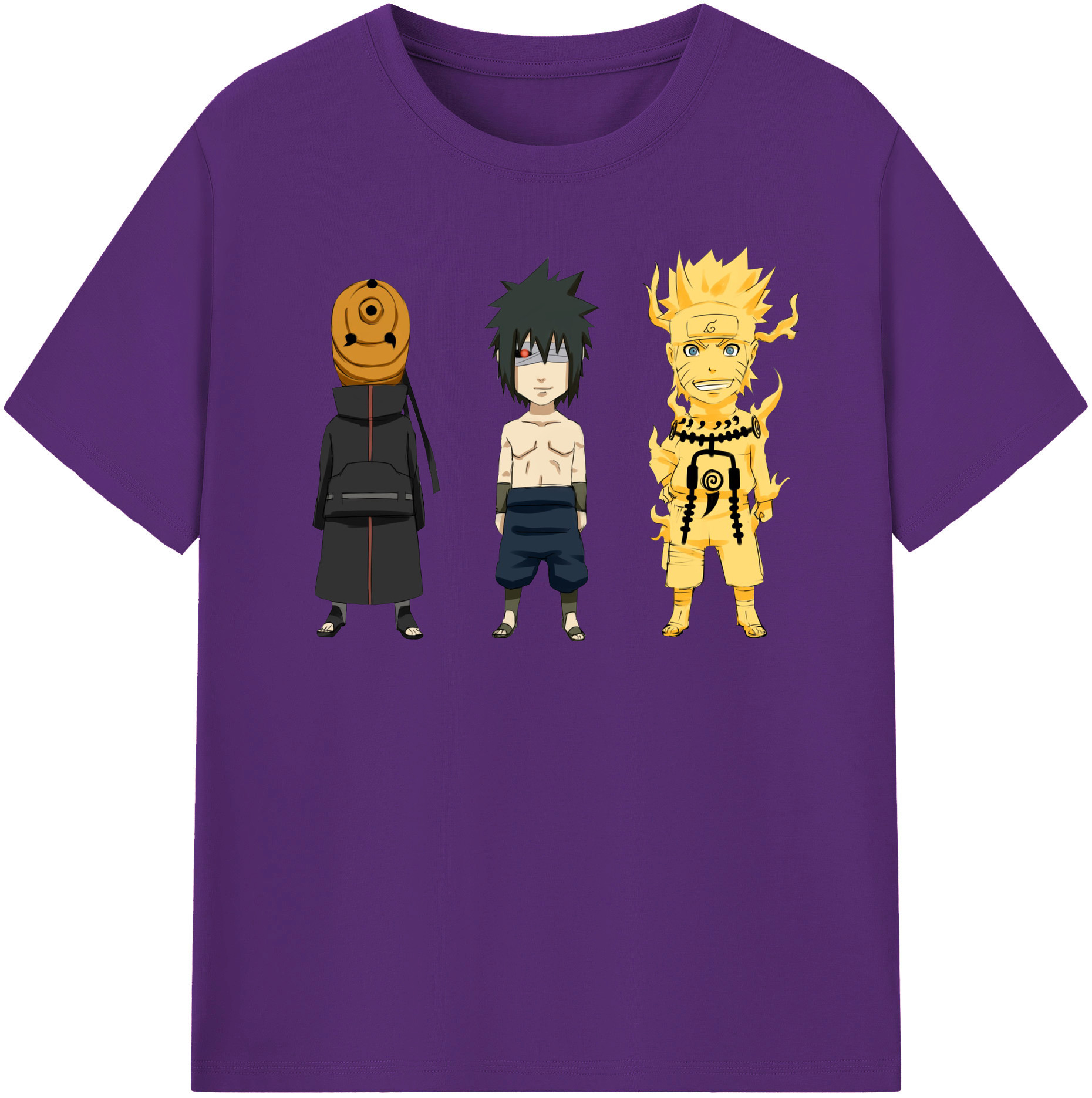 （画像用） NARUTO -ナルト- うちは サスケ Uchiha Sasuke 綿100％半袖Tシャツ（フロントプリント）