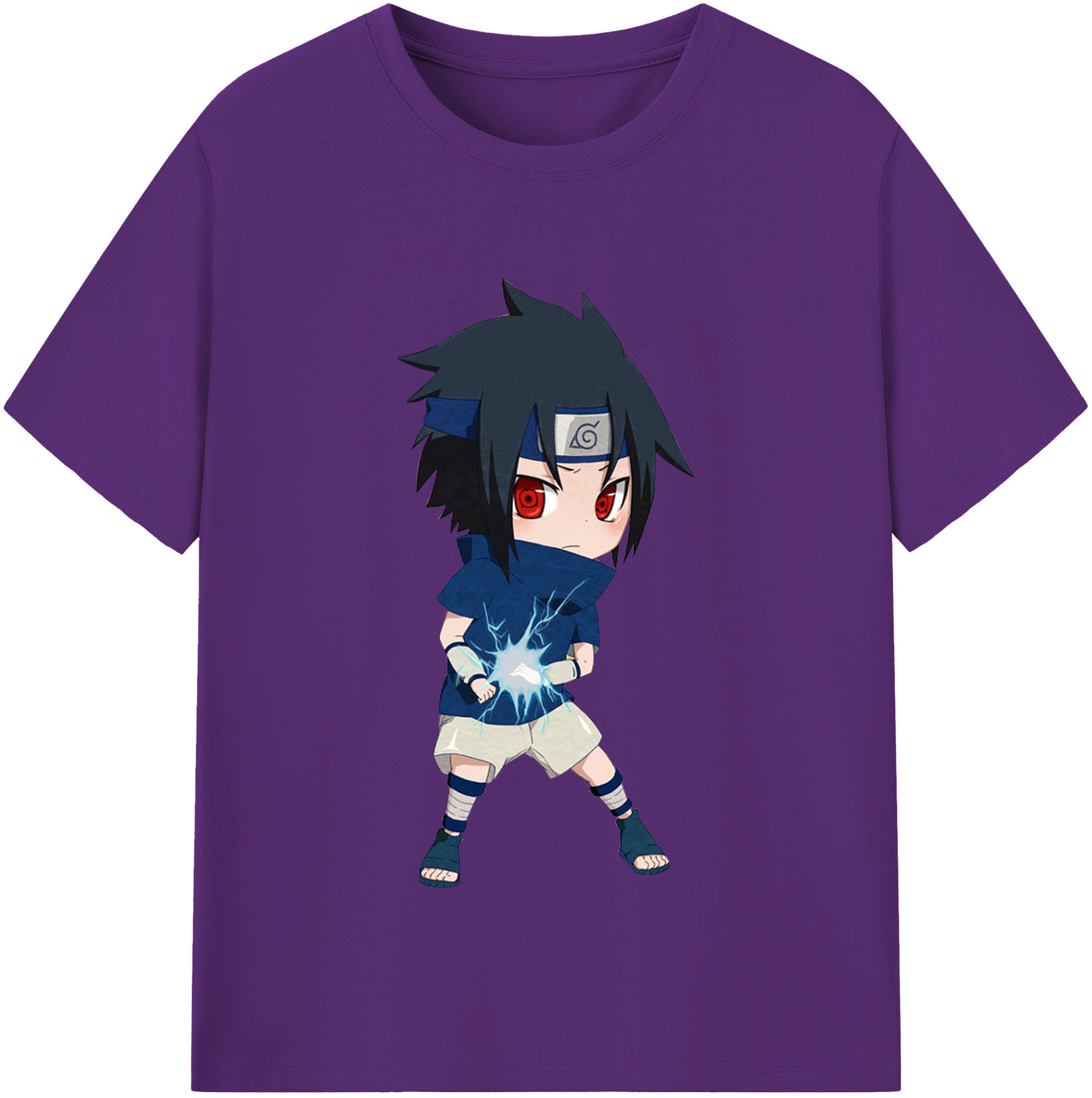 （画像用） NARUTO -ナルト- うちは サスケ Uchiha Sasuke 綿100％半袖Tシャツ（フロントプリント）