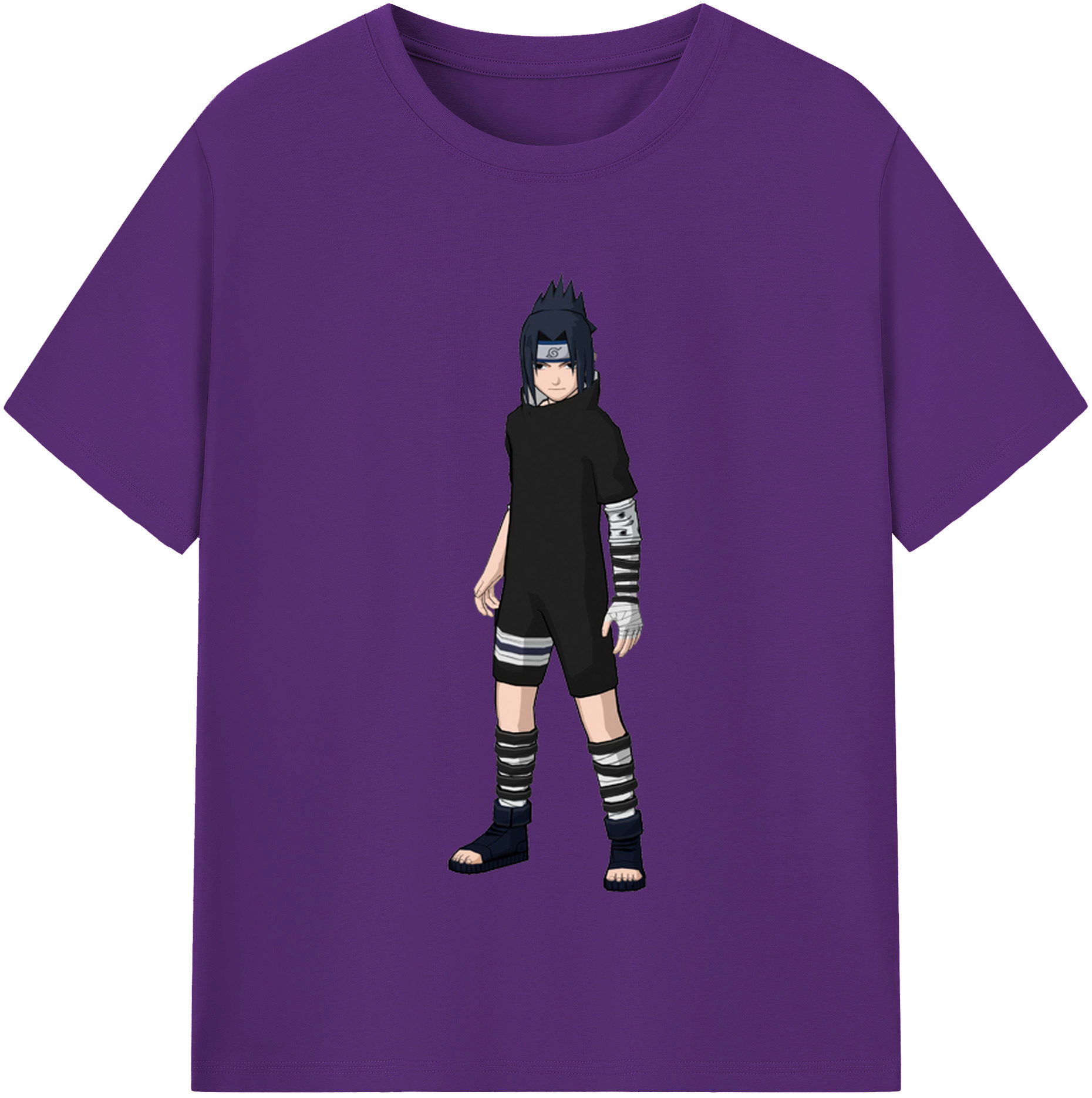 （画像用） NARUTO -ナルト- うちは サスケ Uchiha Sasuke 綿100％半袖Tシャツ（フロントプリント）