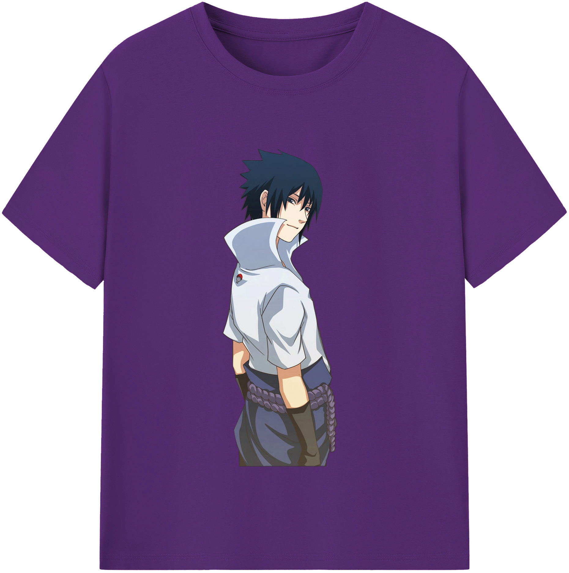 （画像用） NARUTO -ナルト- うちは サスケ Uchiha Sasuke 綿100％半袖Tシャツ（フロントプリント）