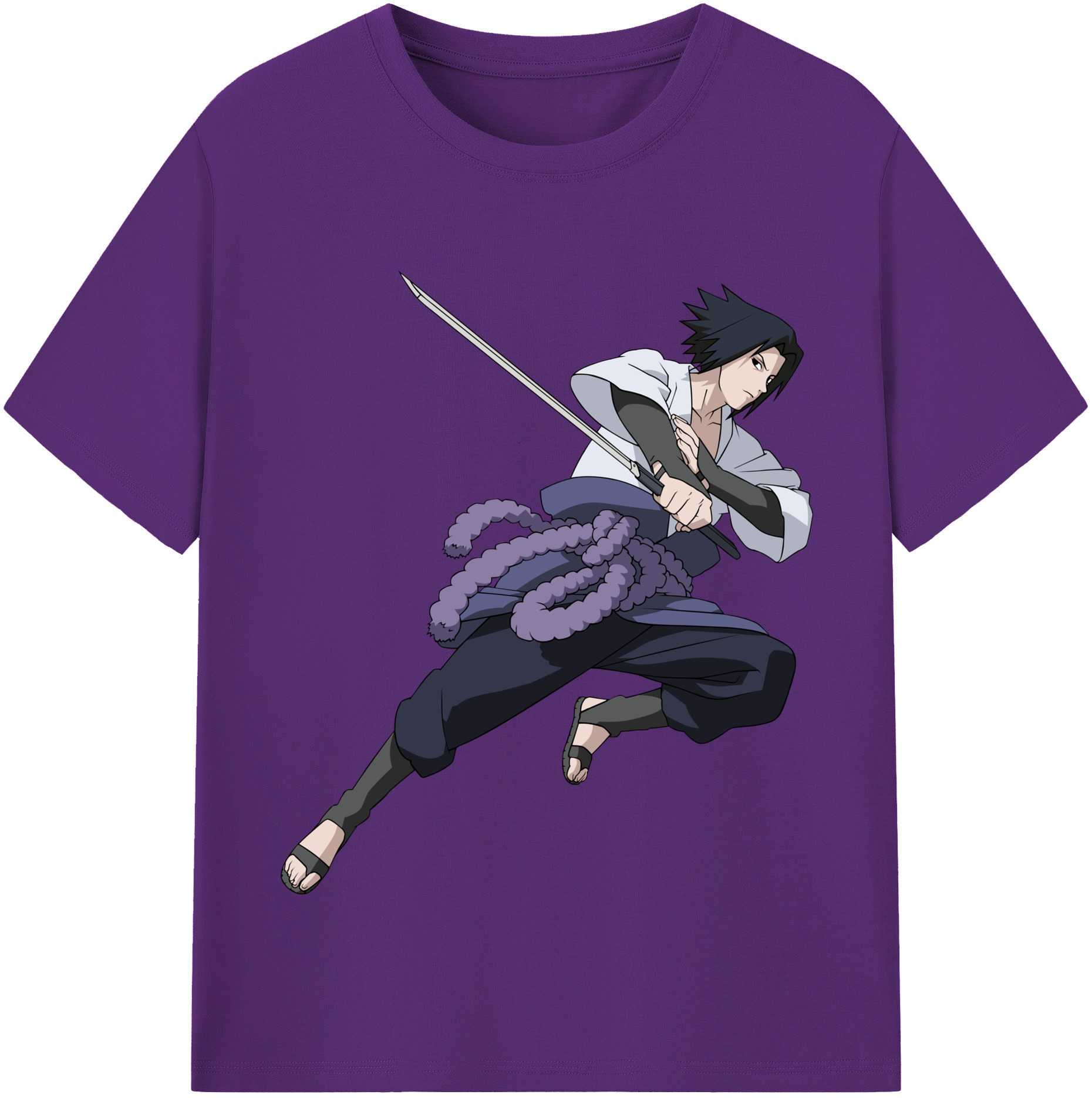 （画像用） NARUTO -ナルト- うちは サスケ Uchiha Sasuke 綿100％半袖Tシャツ（フロントプリント）