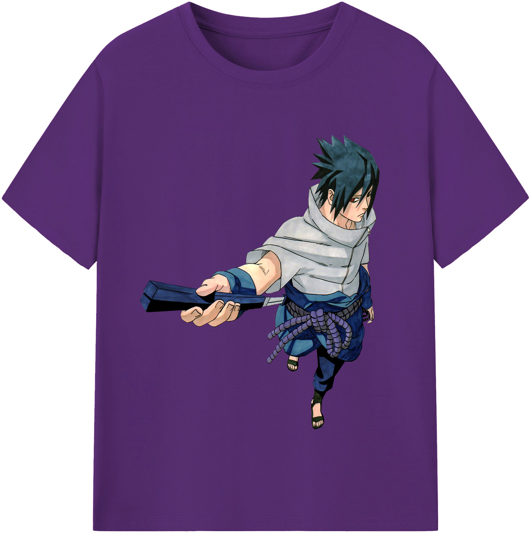 （画像用） NARUTO -ナルト- うちは サスケ Uchiha Sasuke 綿100％半袖Tシャツ（フロントプリント）